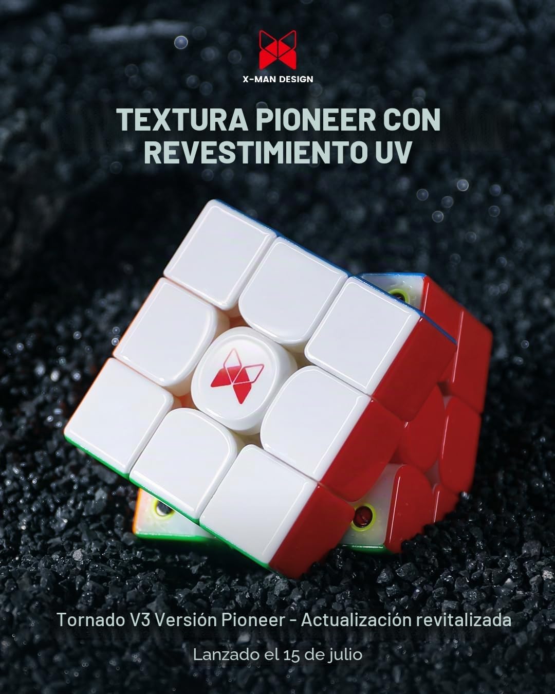 Cubo de Velocidad, QY X-Man Tornado V3M Pioneer UV Versión Profesional 3x3 Cubo Rápido sin Pegatinas Gira más Rápido Rompecabezas 3D Juguetes