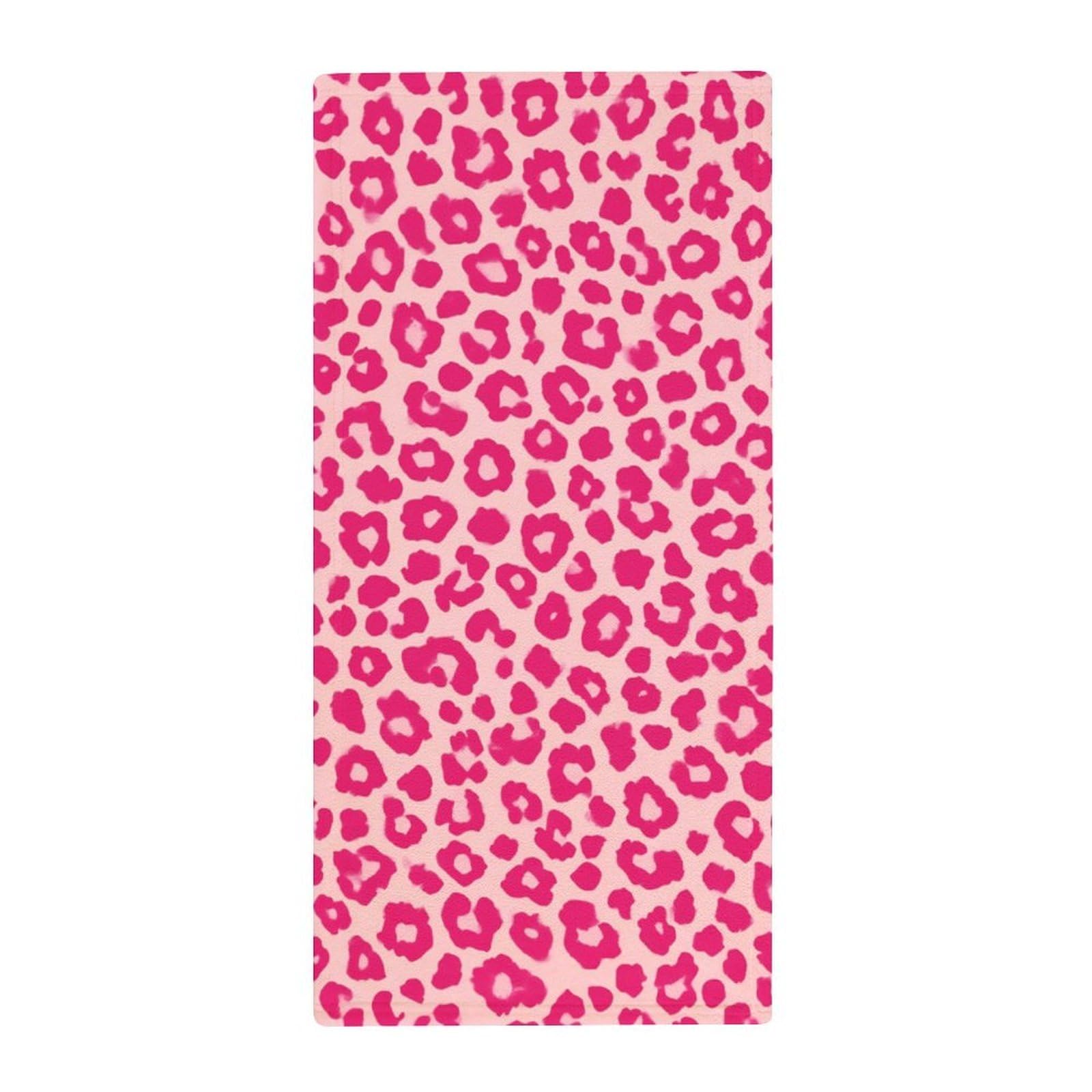 Anceky Premium Hotel Bath Towels, Pink Cheetah Leopard Lightweight Hand Towels for Face, Hair & Luxury Guest Bathrooms