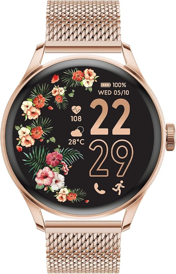 Montre Connectée Ice-Watch ICE Smart Two Round 39 Mm Or Rose Avec Bracelet Silicone Rose