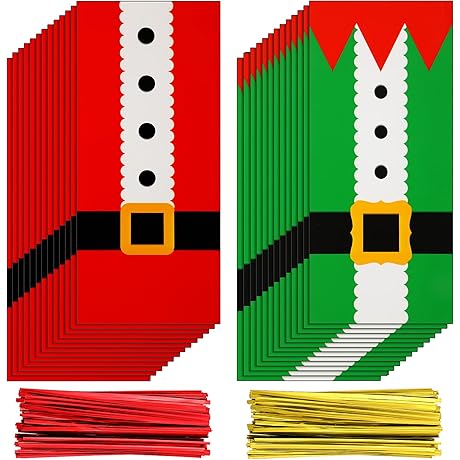 120 Pieces Christmas Santa Claus Goodie Bags