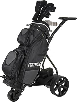 Pro Rider Electric Golf Trolley With 9 Speed Settings, Auto Distance Function, Powerful 200W Motor, Extra Grip Wheels, Easy To Assemble Complete with £130 Worth Of Accessories 18 AND 36 Hole Models
