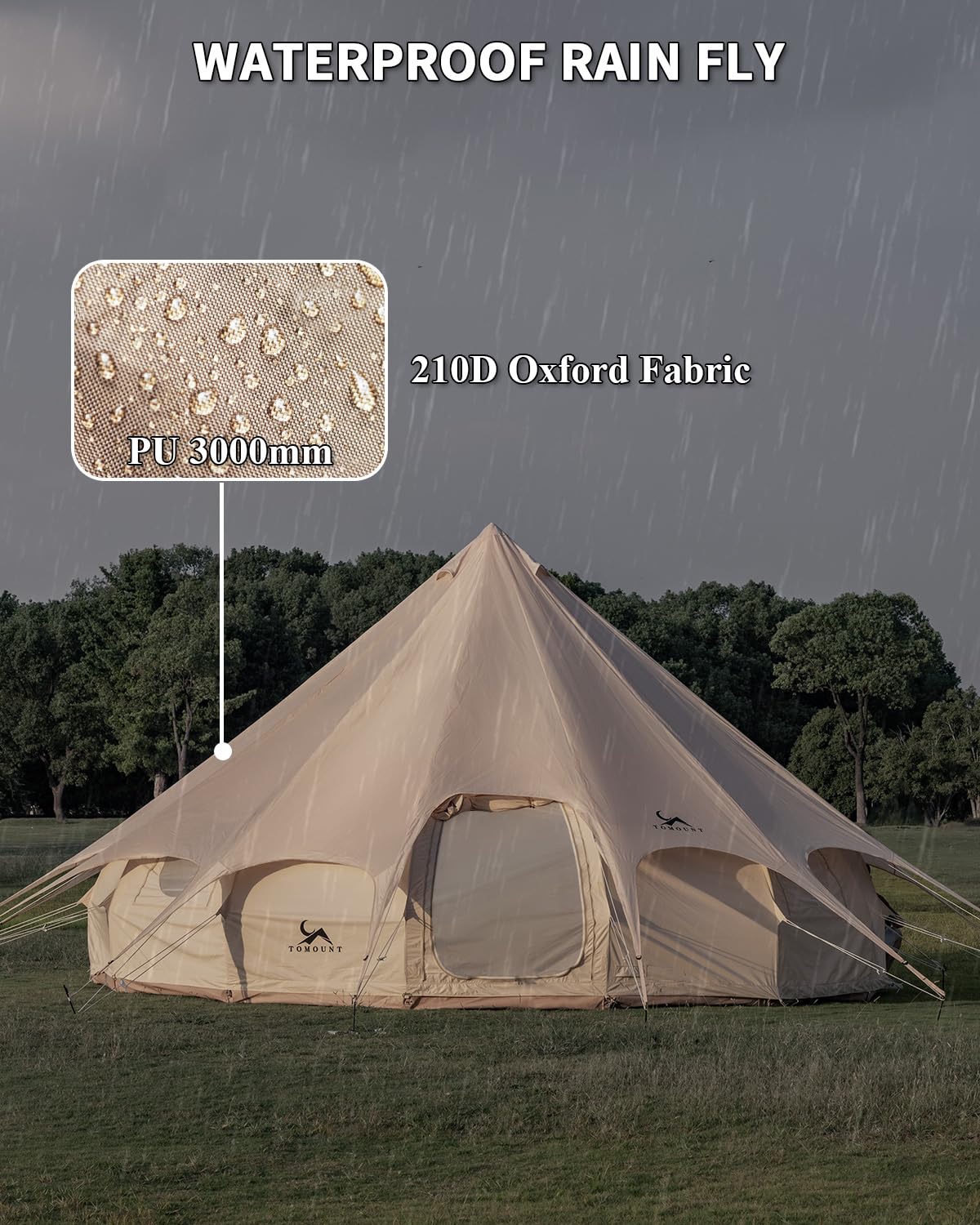 Amazon.com : TOMOUNT Canvas Tent with Rainfly with Stove Jack Bell