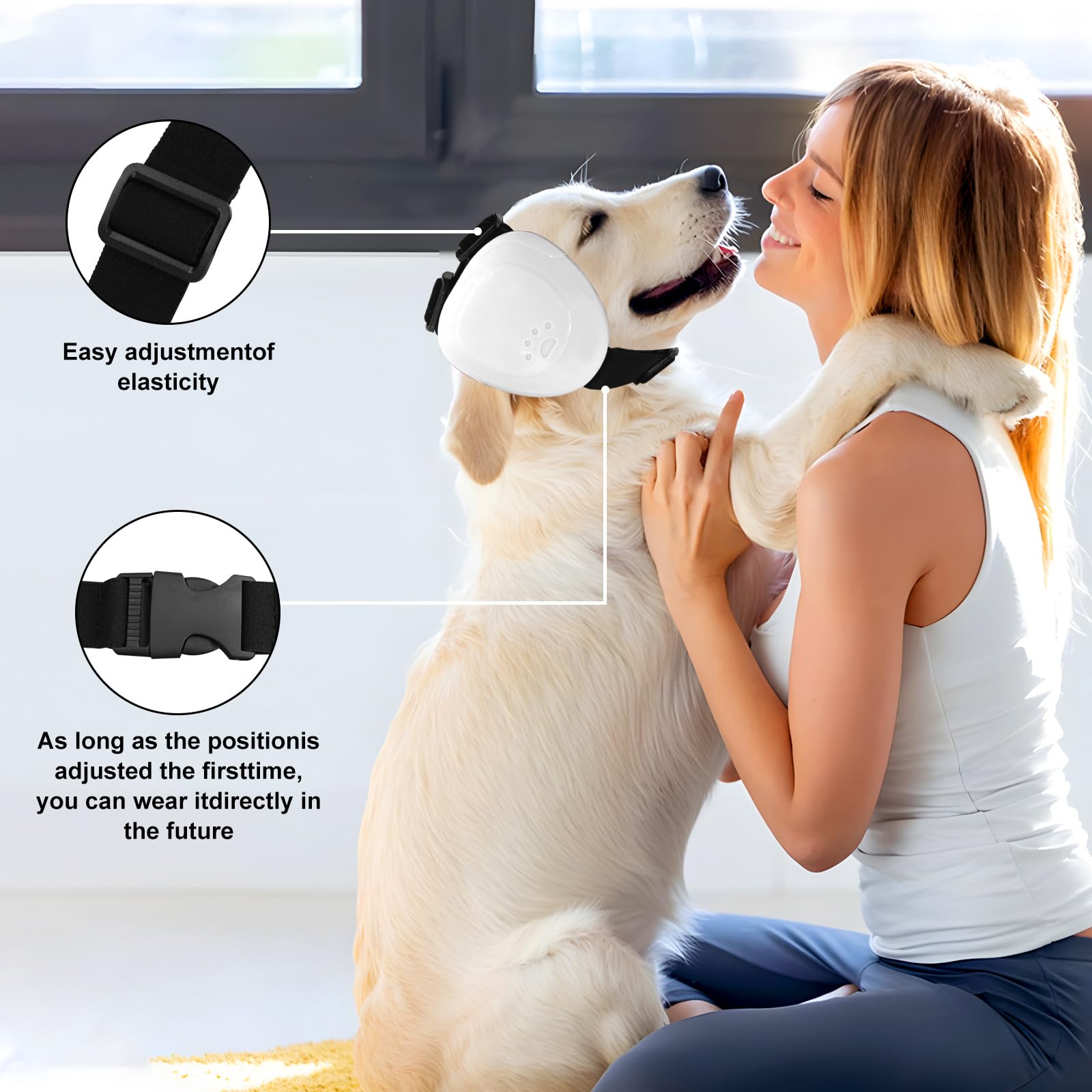 BERGWERK Dog Ear Muffs, 29dB NRR Noise Cancelling, Hearing Protection with Snap Lock (White, X-Large), XL - Image 4