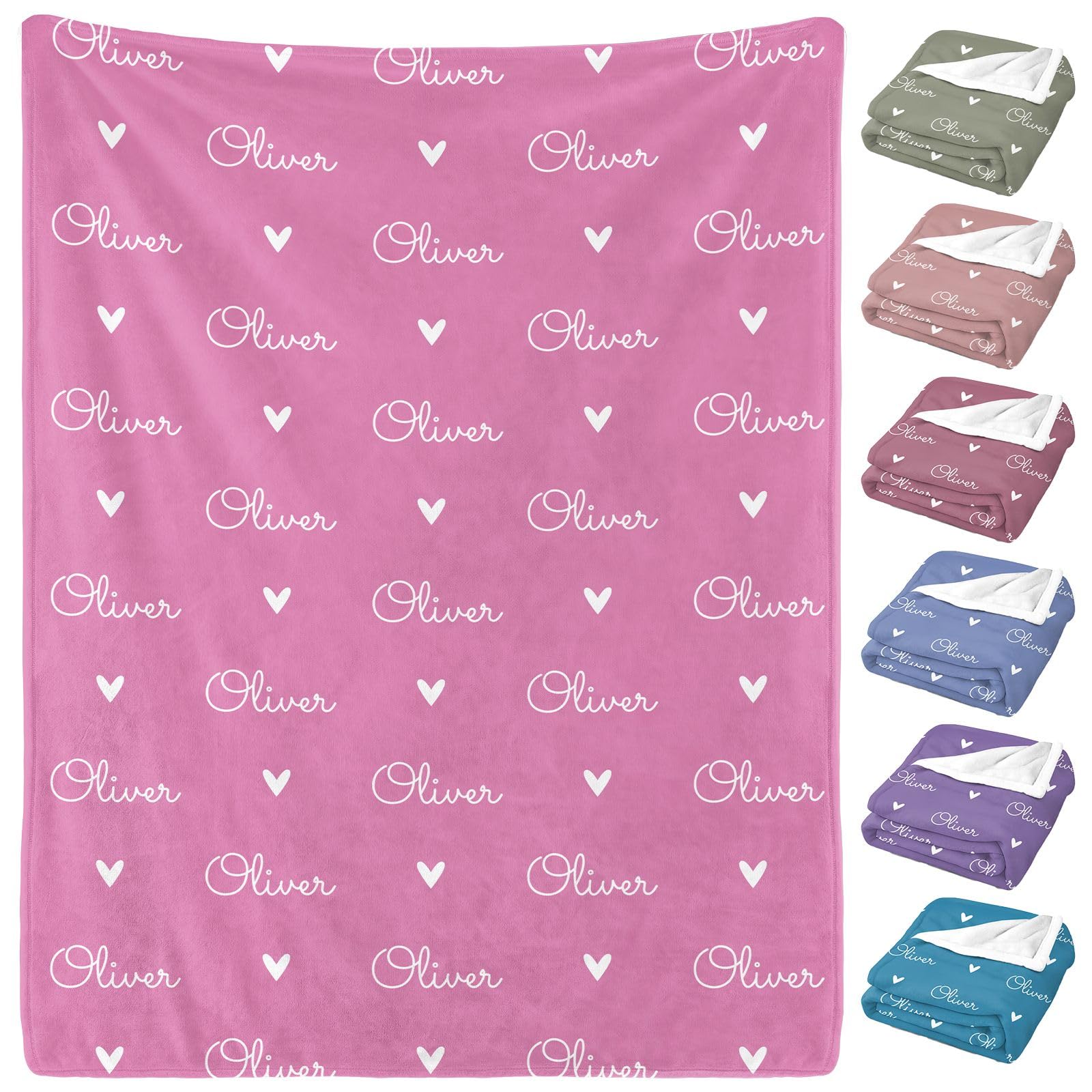 Ship from USA -Personalized Baby Blankets with Name,Customized Name Blankets for Kids,Super Soft Plush Fleece,Custom Baby Blanket for Boys,Girl,