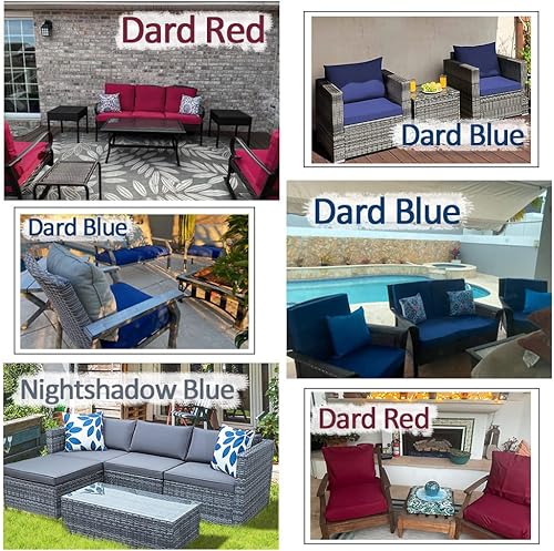 Miniatura 7 de Oslimea Fundas de cojín de patio de 25 x 25 x 5 pulgadas, fundas de repuesto para cojines de muebles de exterior, resistentes al agua, fundas de