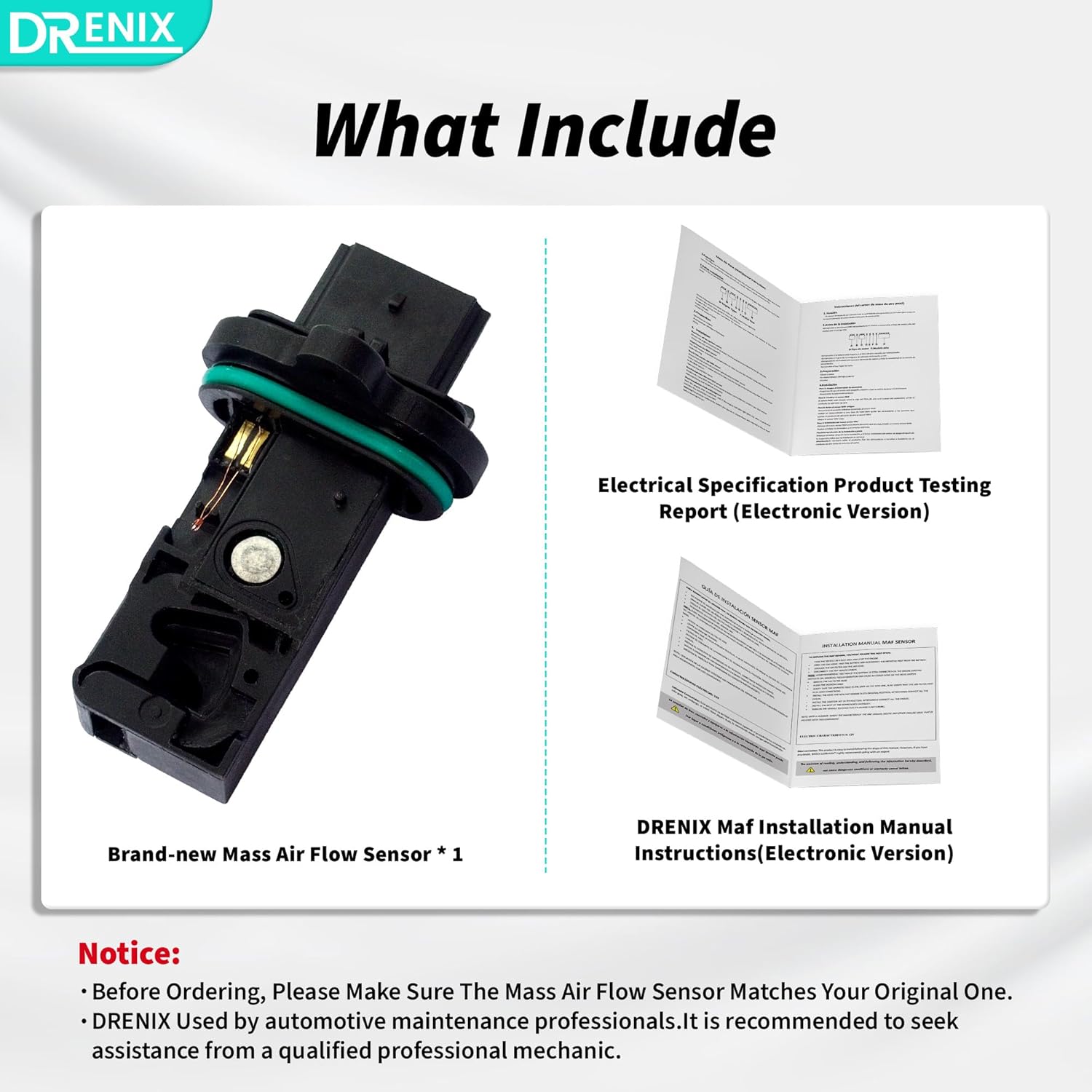 DRENIX Mass Air Flow Sensor Meter MAF Sensor for-Chevy Cruze 2013-2015 Cruze Limited 2016 Sonic Trax 2016-2017 for-Buick Encore 2016-2017 Verano 2017 1.4L 1.8L 0280218273 0280218419 MAS0356