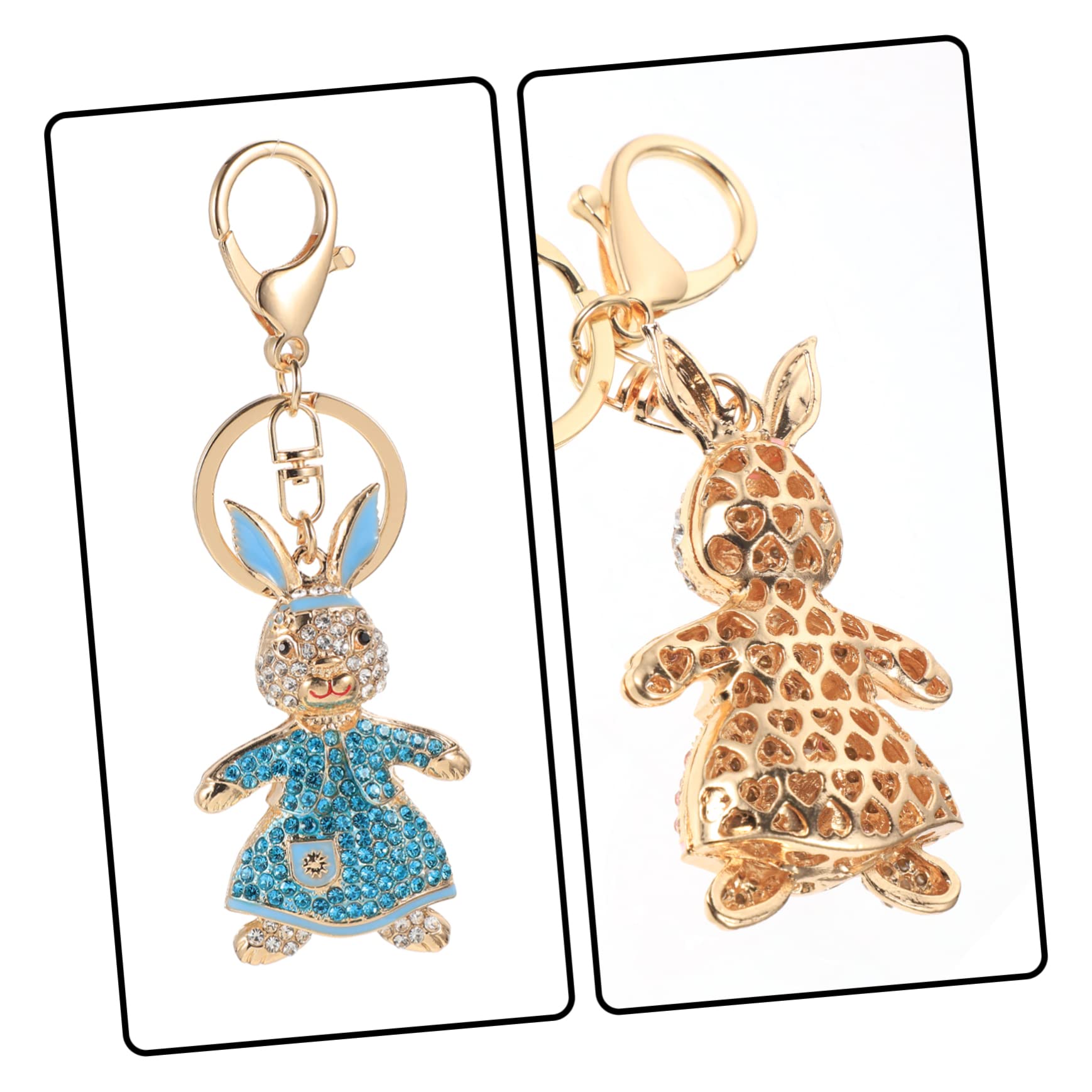 SHERCHPRY 2 llaveros de conejo para mujer, mochila para mujer, dijes de conejo, carteras para mujer