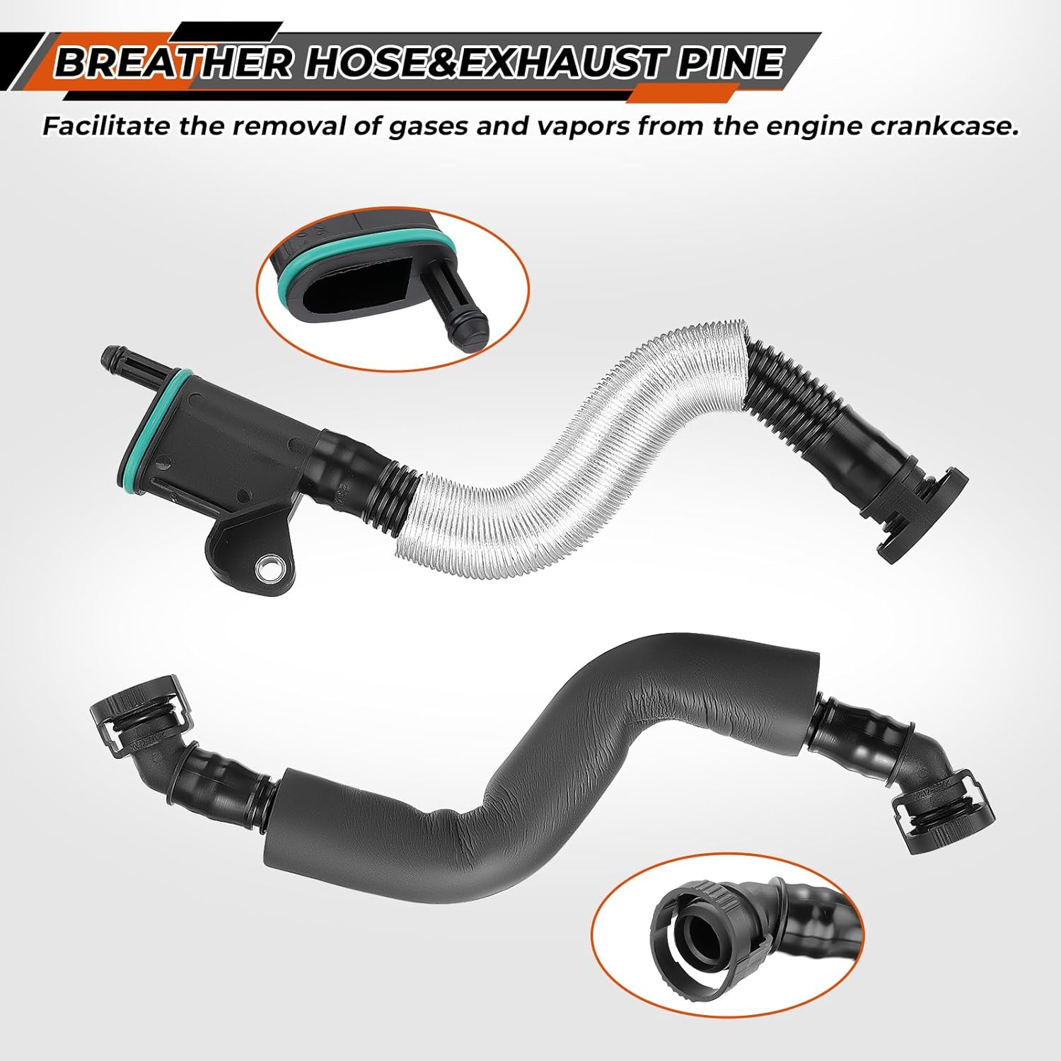 ACLONG PCV Valve Engine Crankcase Vent Valve Oil Separator with Breather Hose Kit Fit for Audi A3 A4 A5 Q5 Quattro Fit for Volkswagen VW Beetle EOS CC GTI Jetta Tiguan Passat Replaces 06H103495B