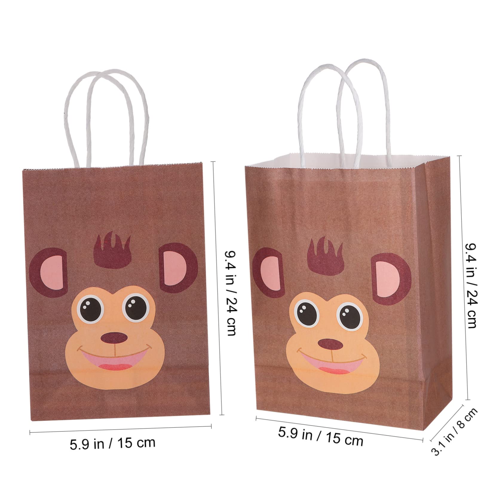 FRCOLOR Bolsas De Para Cumpleaños Infantiles Papel Kraft Animales Unidades Prácticas y Fáciles De Transportar