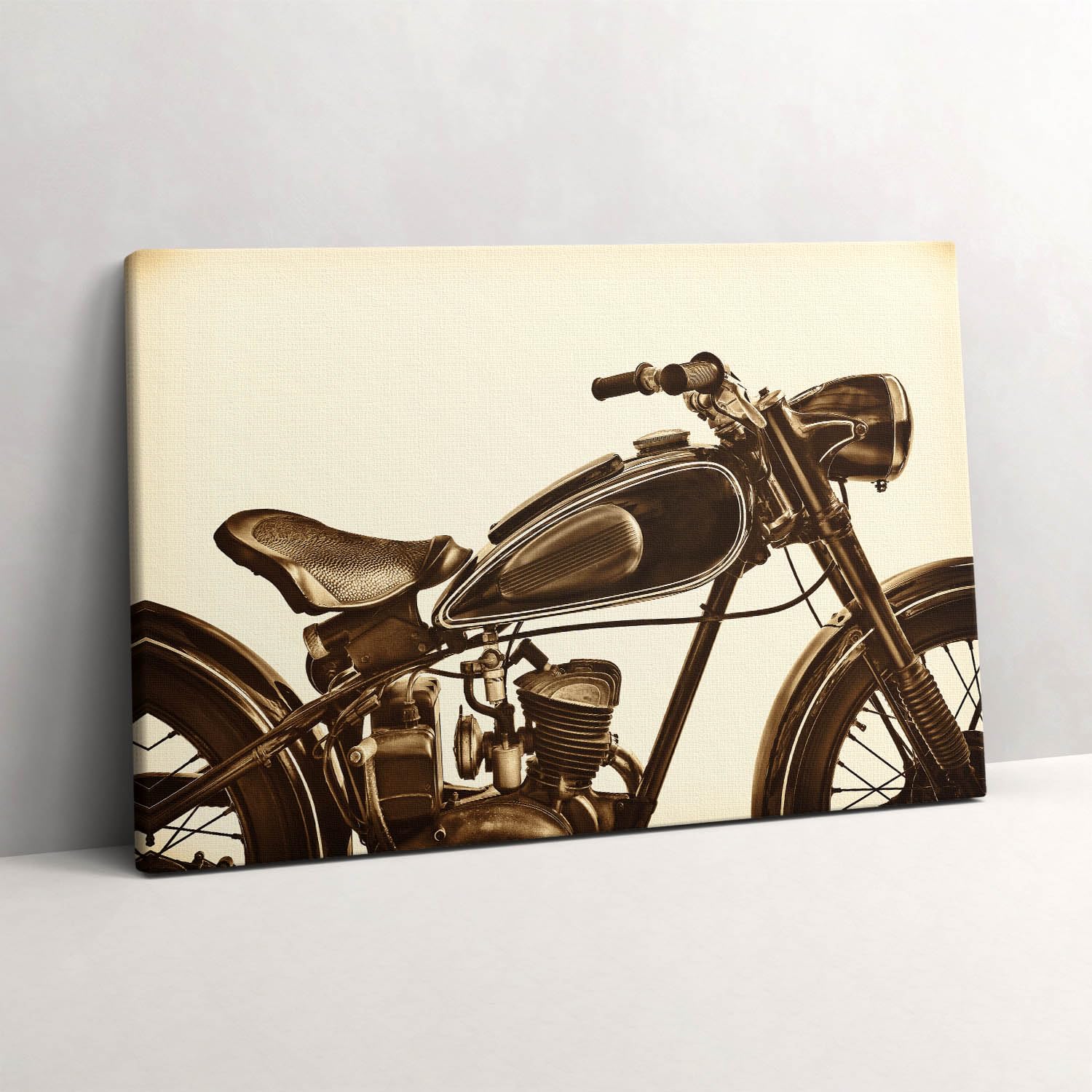 Moto de style vintage tableau rétro sépia 60x40cm Wallfluent