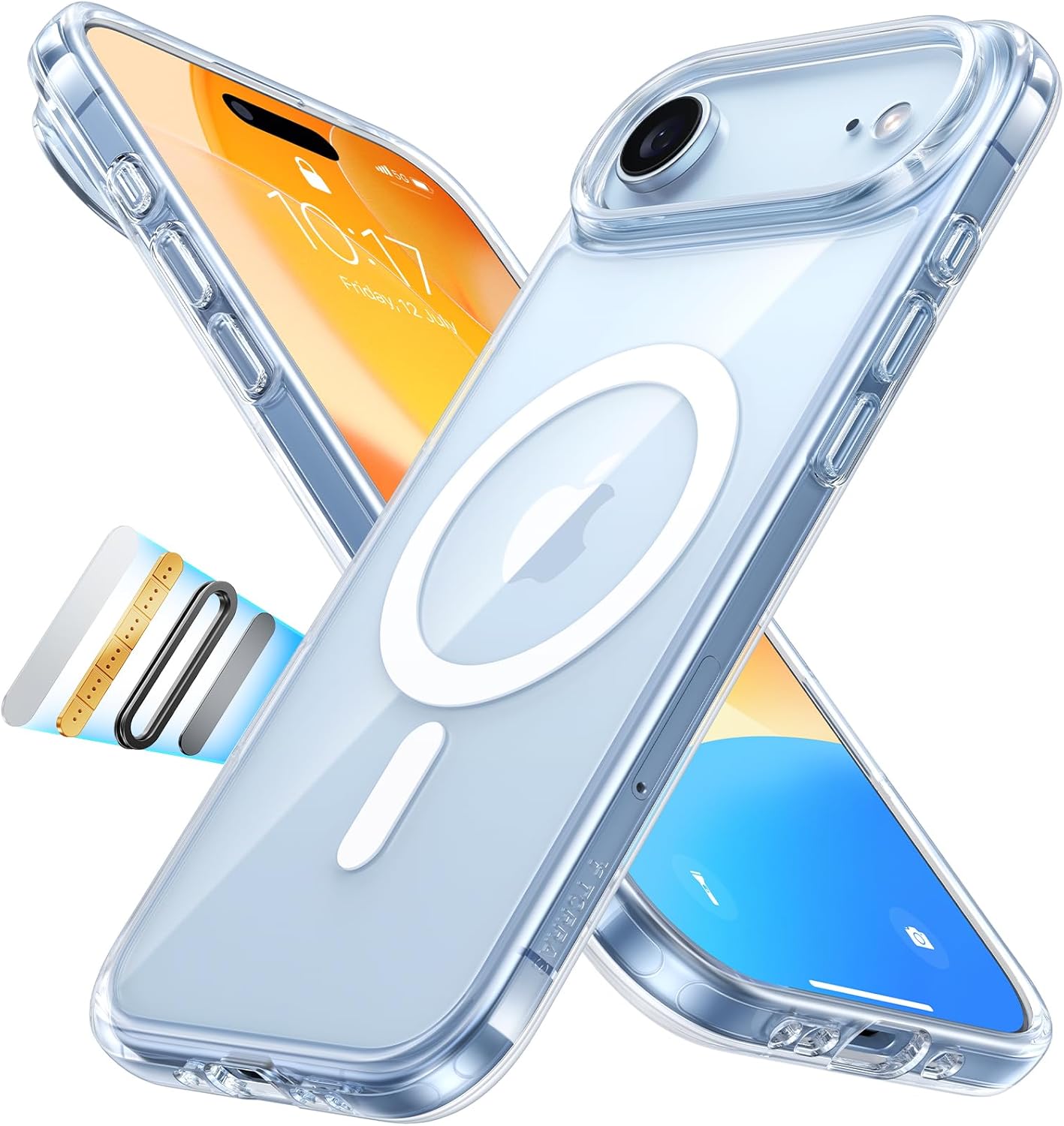 TORRAS Stronger Magnetic Clear for iPhone Air Case, Thin Fit for MagSafe, Transparent & Anti Yellowing Slim Case for iPhone 17 Air with Camera Control Button, Mil-Grade Drop Tested, Diamond Clear