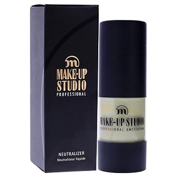 Make-Up Studio Professional Amsterdam Neutralizer- Offers Transparent Coverage- Satin Finish And Liquid Texture- Neutralizes Red And Blue Zones - Cold Undertone- Green- 0.51 Oz, (PH0648/GR)