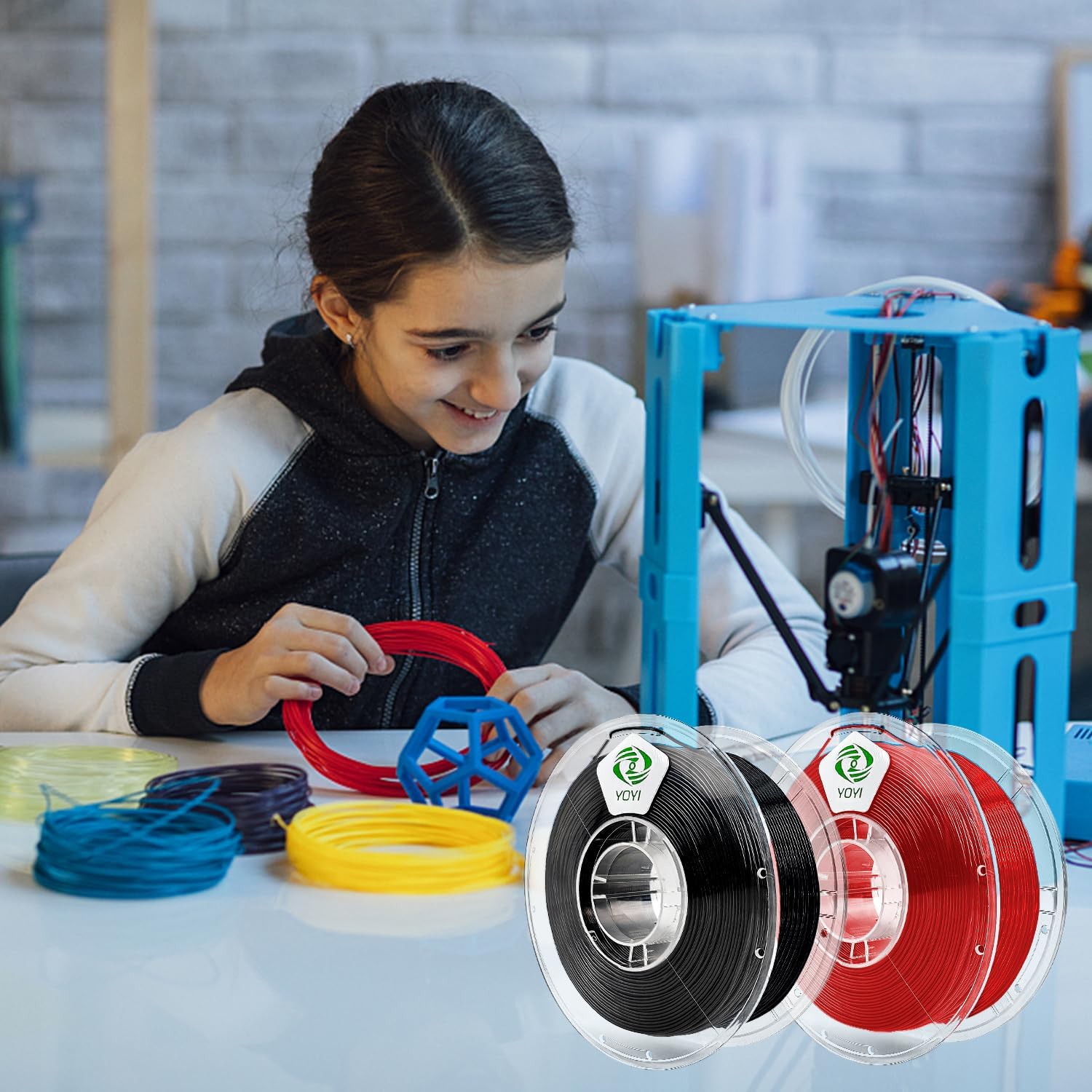 YOYI YOYI 3D Printer Filament, 95A TPU Filament 1.75mm, Flexible Filament, 0.8KG Spool,Dimensional Accuracy +/- 0.03 mm, Soft TPU Filaments of High Elasticity (Red)