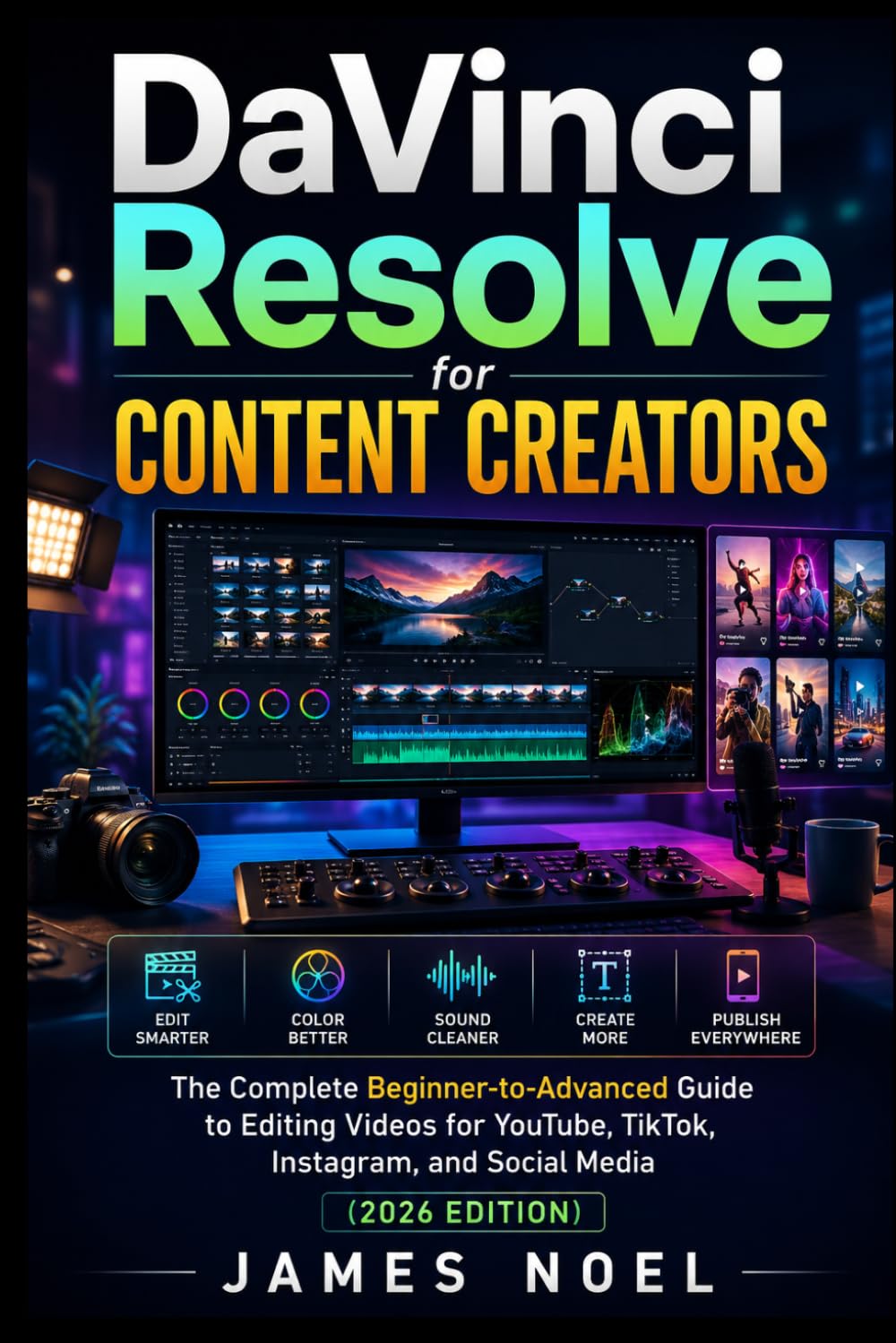 DaVinci Resolve for Content Creators: The Complete Beginner-to-Advanced Guide to Editing Videos for YouTube, TikTok, Instagram, and Social Media (2026 Edition)