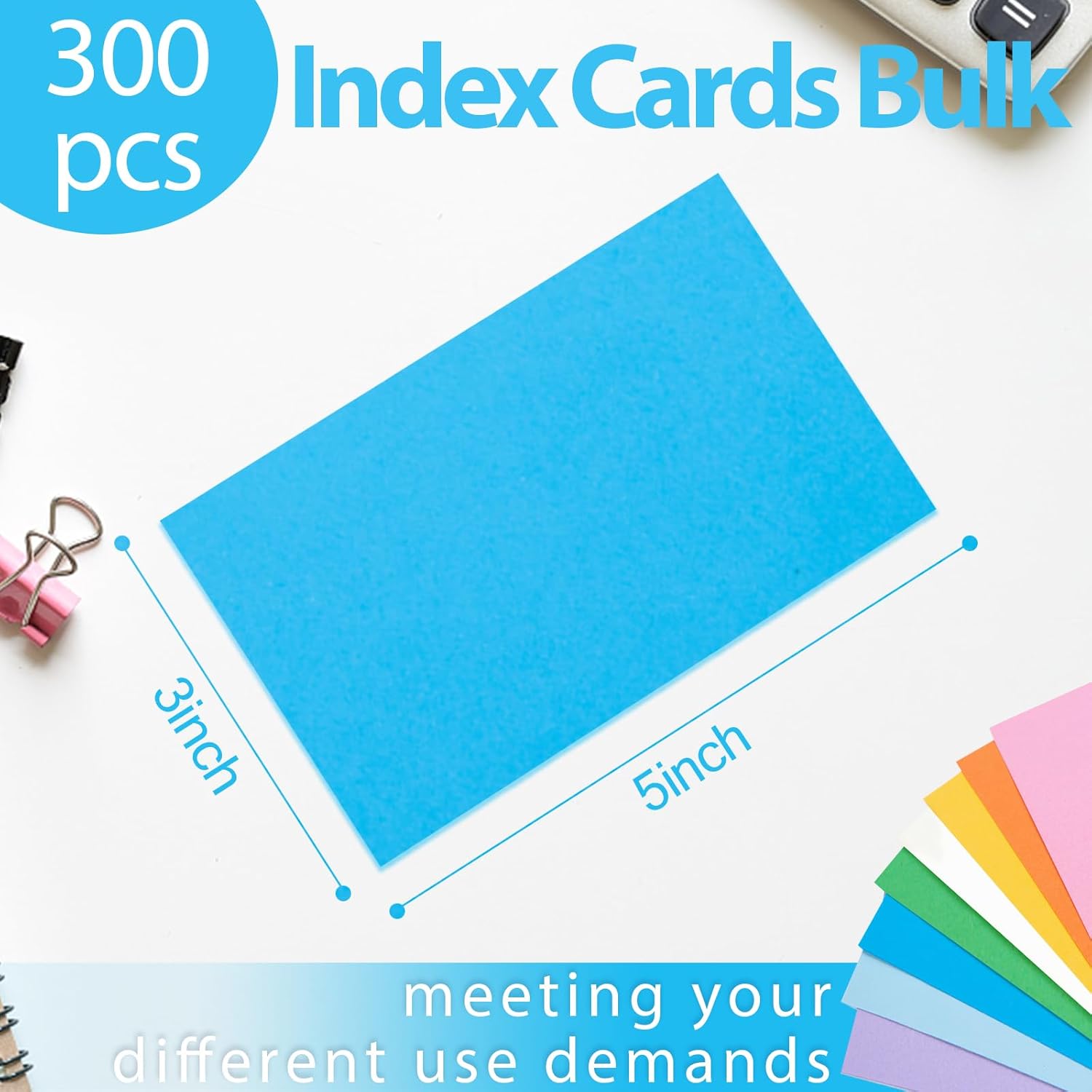 300 Colored Index Cards 3x5 for Office, School & Jordan Ubuy
