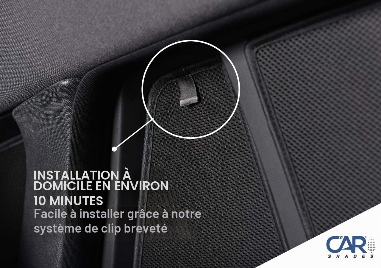 CAR SHADES Set de (Portes arrières) Compatible avec BMW X1 F48 5 Portes 2015- (2-pièces), Noir