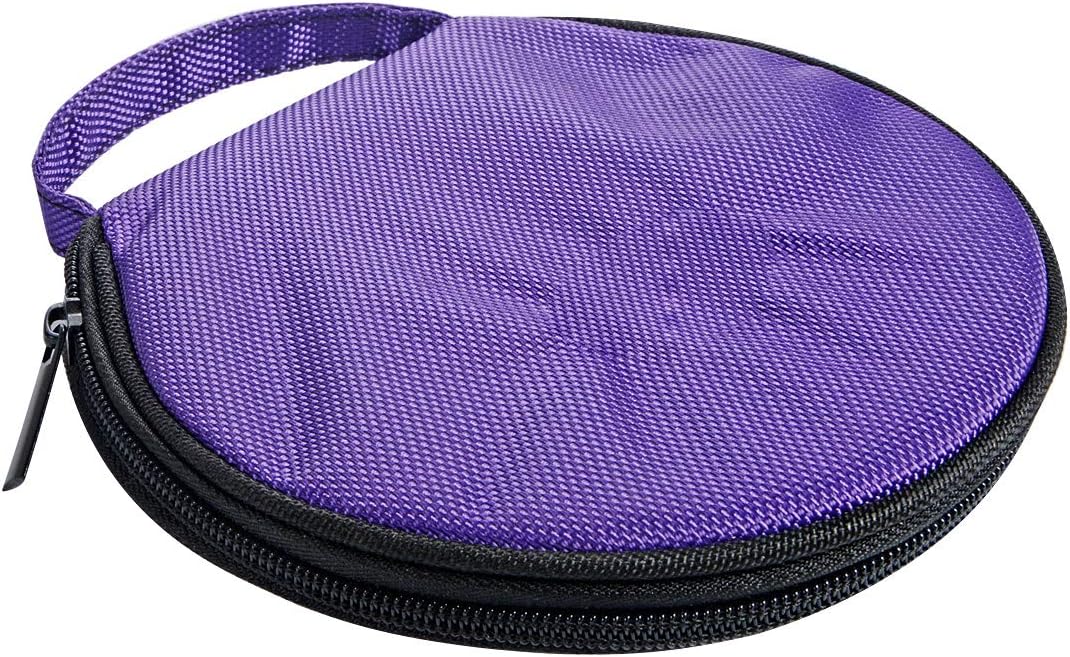 Round 20 Disc Purple Oxford Fabric CD DVD Holder Storage Case