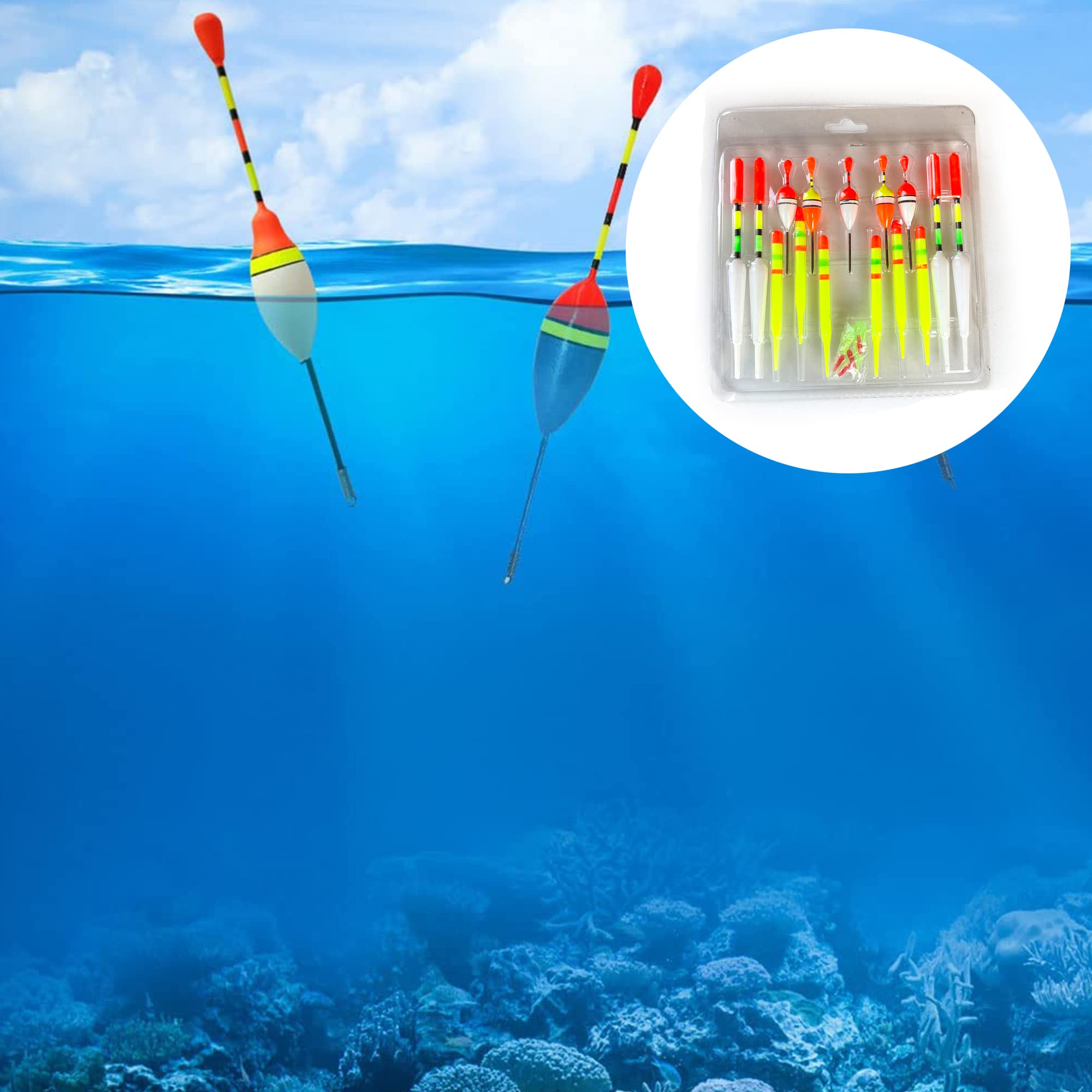 Terminali Da Pesca Per Pesce Gatto - Set 3 Galleggianti EVA Fluorescenti, Attrezzatura Portatile - Foto 1