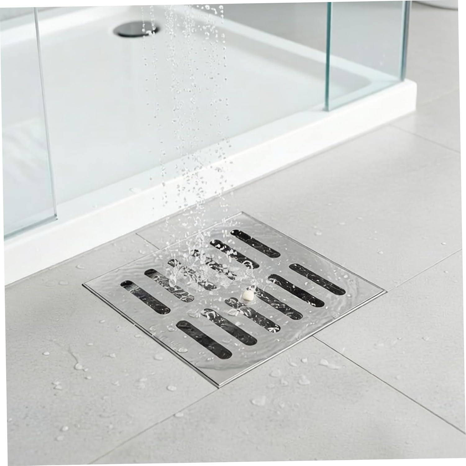 2 Pack Stainless Steel Square Heavy Duty Drain Grates Outdoor Floor Drain Grate with Frame Rust Resistant for Driveway Garden Garage