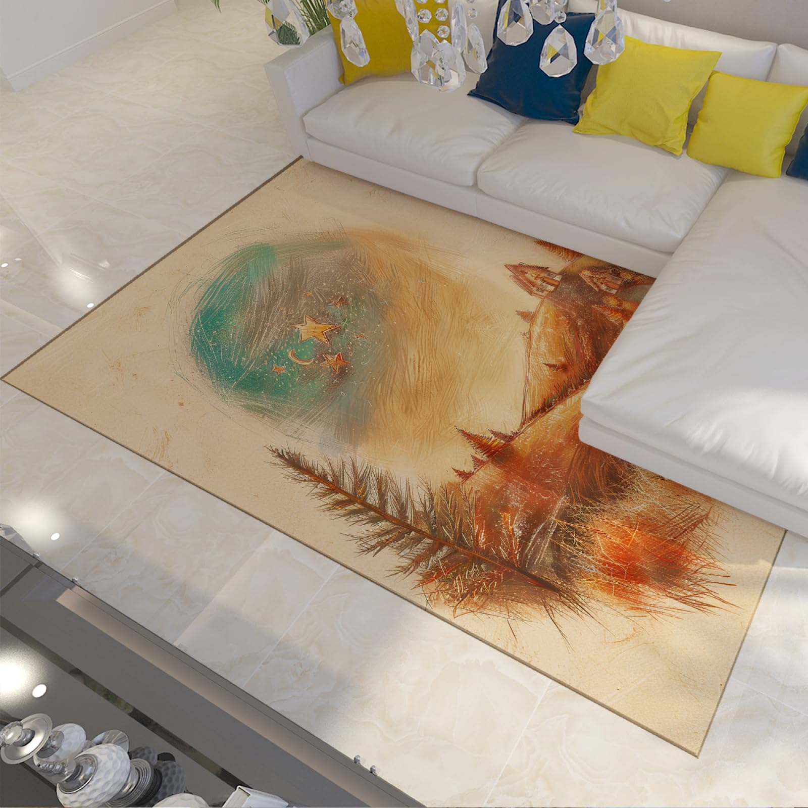 Tapis pour salon chambre à coucher cuisine automne antidérapant