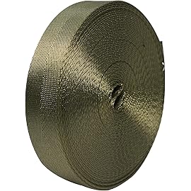 Nylon Webbing Straps, 1 Inch Wide Heavy Duty Nylon Strap, Durable Flat Rope Webbing, 10 and 25 Yard Roll for Backpack Strapping, Tie-Down, Dog Leash, 18 Vibrant Colors (Military Green, 10 Yard)