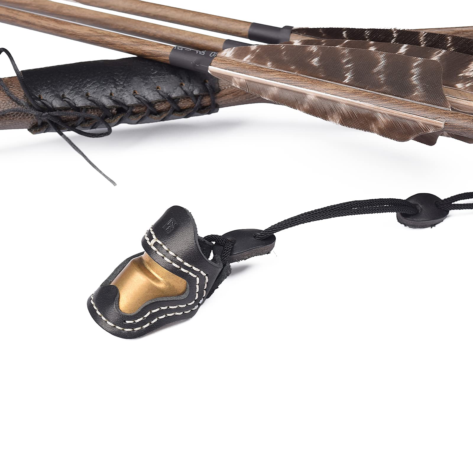 Parapollici In Pelle E Ottone Per Arco Ricurvo - Protezione Tradizionale Per Tiro Con L'Arco, Regolabile - Foto 4