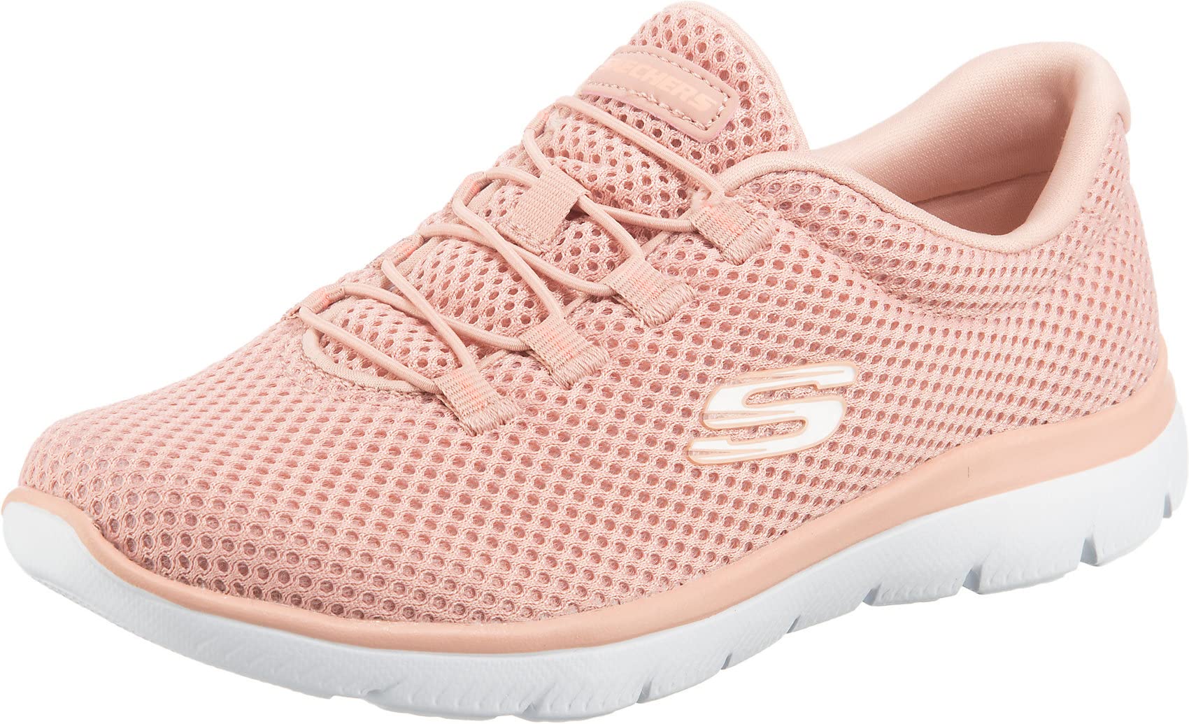Skechers Femme SUMMITS Sneaker, Rose Mesh White Trim, 39