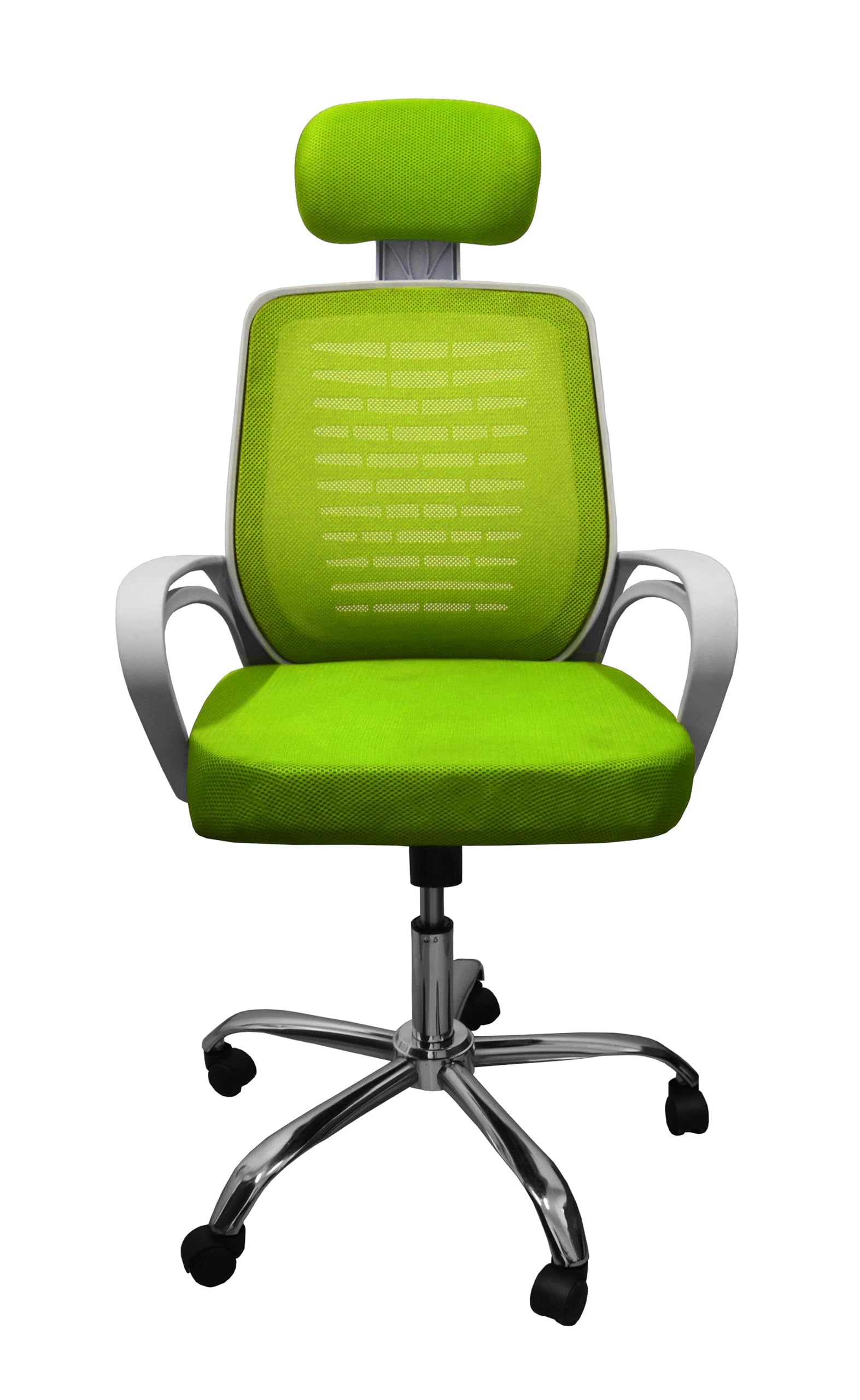 Desk Chair for Office, Home Height Adjustable Mid Back Mesh with Lumbar Support Mesh Swivel Computer Office Ergonomic Executive Chair (With Head Rest, Green)