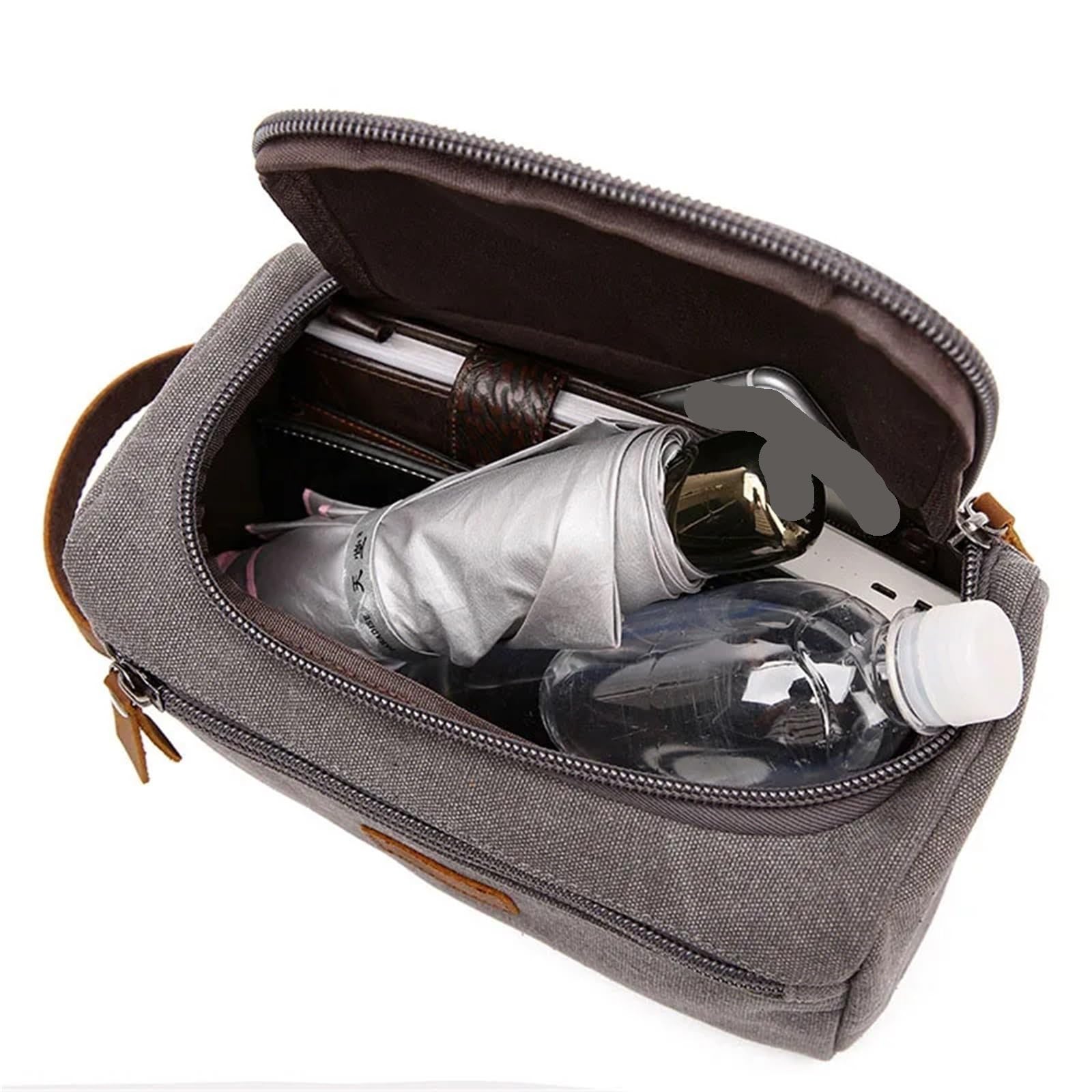 Neceser Estuche de maquillaje de lona for hombre, bolso de mano con bolsillo, billetera for mujer, llaves, bolso de mano for hombre, bolsa de mano con cierre, neceser, bolso de muñeca Para Hombre(Blac