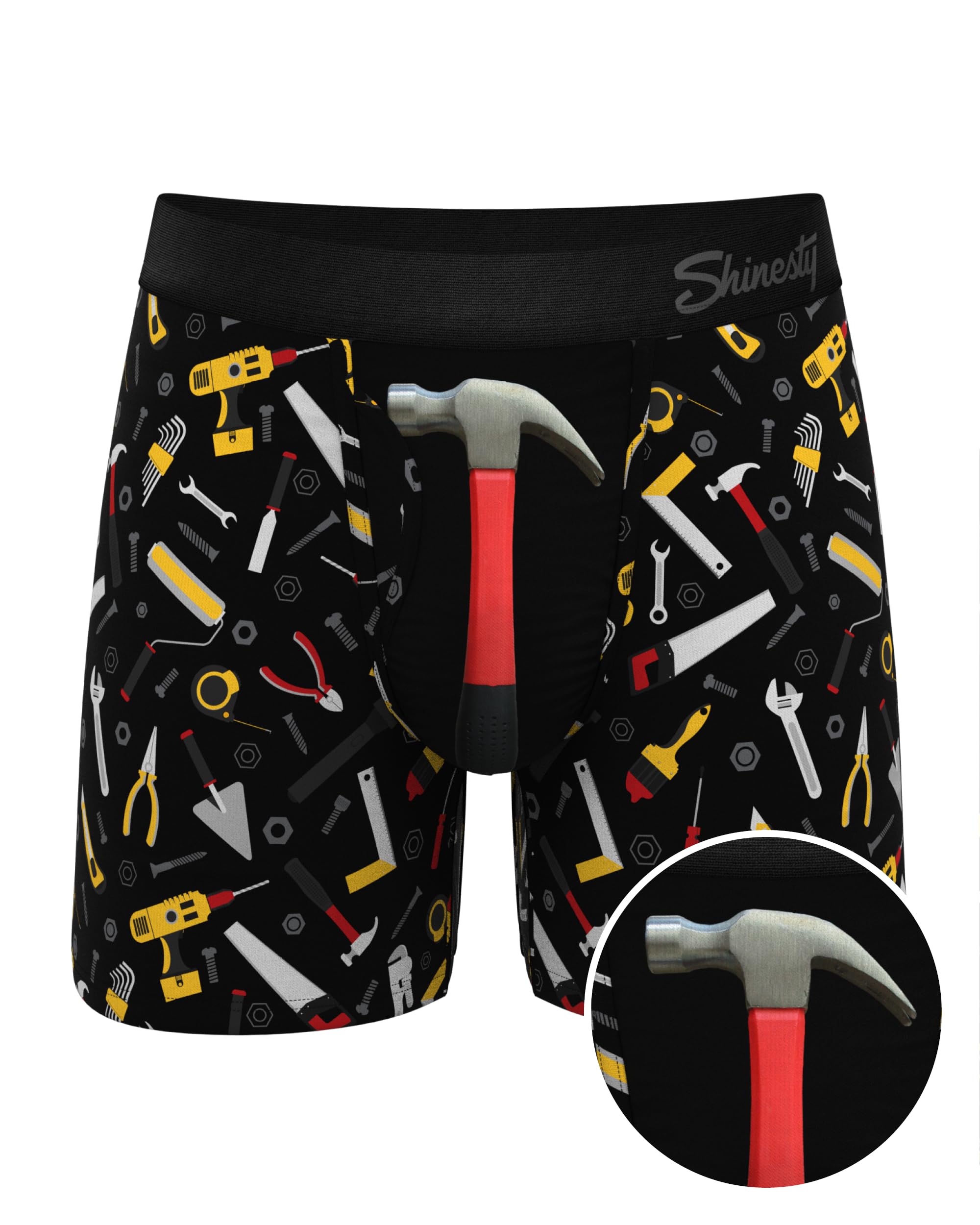 Shinesty Ball Hammock Mens Boxer Briefs with Pouch | Mens Underwear with Fly | US Small Tools