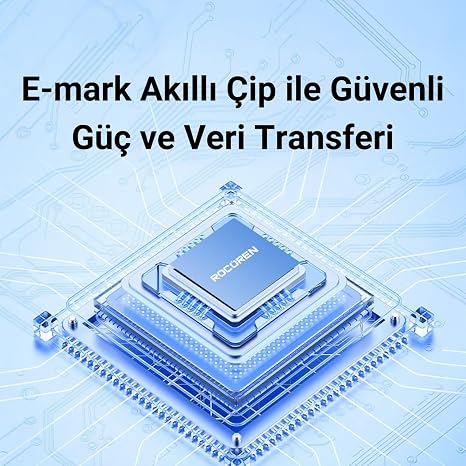 Rocoren 60W Type-C to Type-C RGB Aydınlatmalı Örgülü Şarj ve Data Kablosu 1 Metre