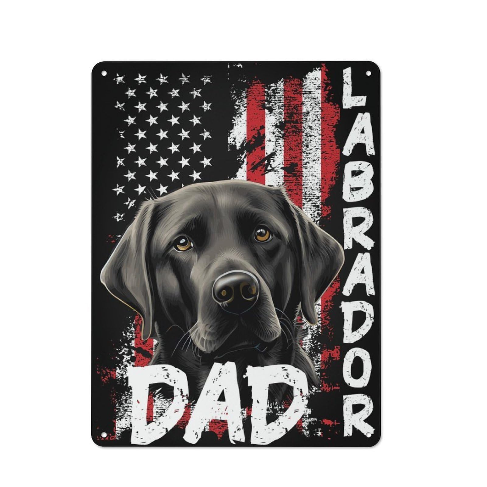 Everyday Labrador Dad American Flag Metal Gift Sign 40x30cm, Room Wall Plaque for Home, Shop, Pub Or Studio Wall
