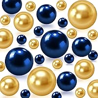 Vista 17 de 150 cuentas de perlas de imitación pulidas en crema sin agujeros para decoración de relleno de jarrones, rellenos de perlas de plástico