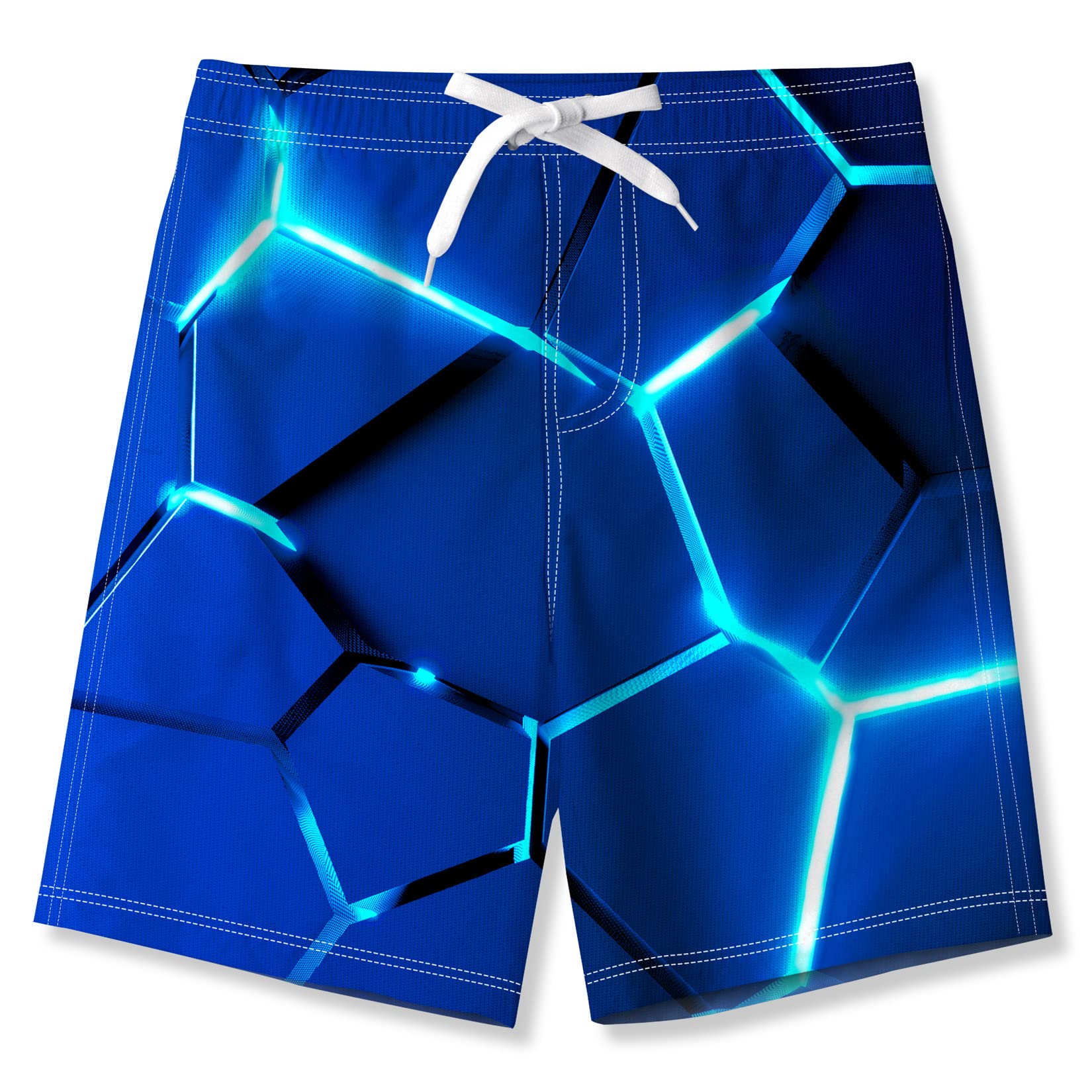 Kids4ever Pantalones Cortos de natación para niños con Estampado Divertido de Secado rápido con Forro de Malla de 6 a 14 años