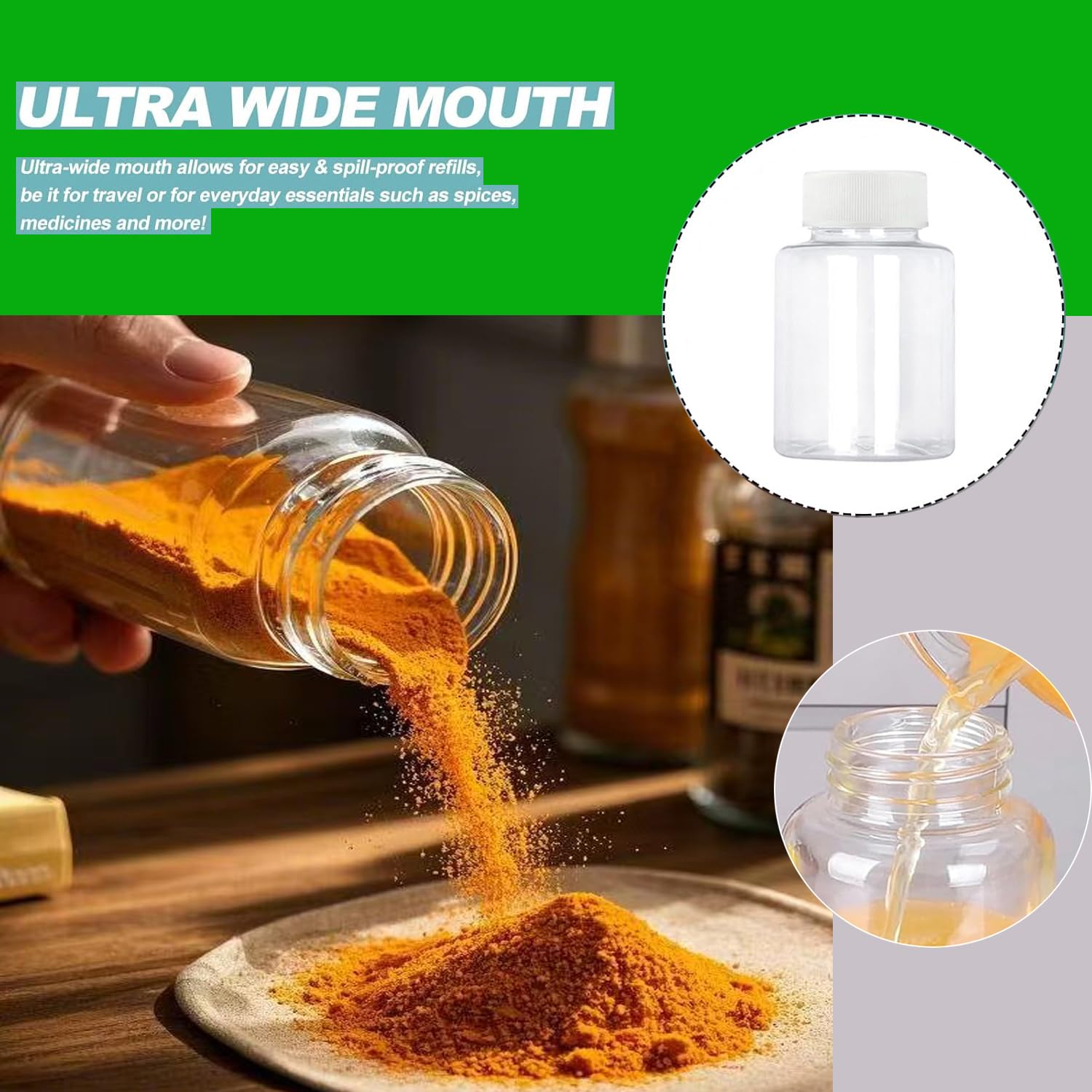 Flacone in plastica trasparente da 100 ml con coperchio ermetico, per viaggi, cosmetici, liquidi (confezione da 100 pezzi), Trasparente, moderno