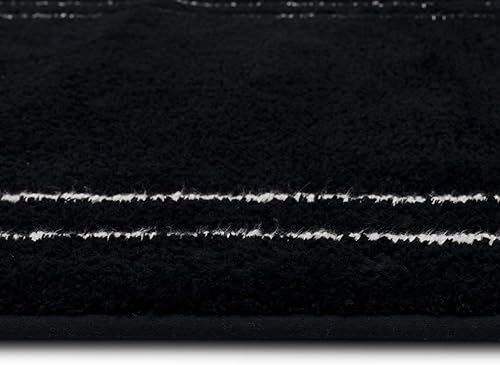 Miniatura 7 de Mohawk Home Corona - Tapete de baño geométrico casual negro de 1 pies 5 pulgadas x 2 pies, perfecto para baño