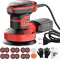 Lixadeira Roto Orbital Victool com 6 Velocidades Variáveis 5000-12000 RPM para Marcenaria, 12 Folhas de Lixa Inclusas, 125mm 500W 127V