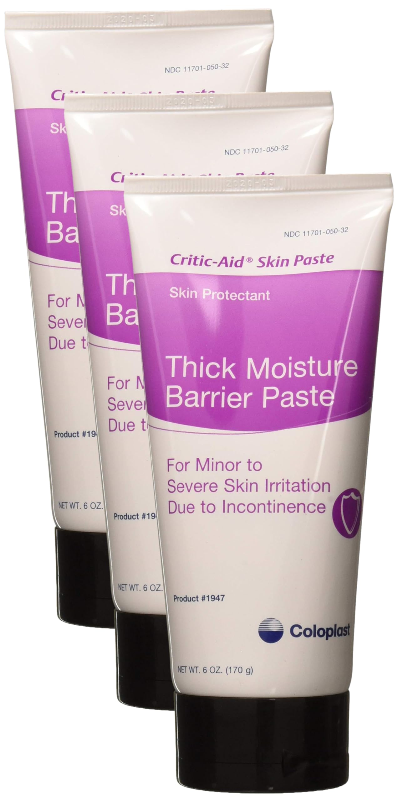 Coloplast Critic-Aid Skin Paste Skin Protectant Thick Moisture Barrier Paste, 6 Ounce (Each) Item 1947 (Pack of 3)