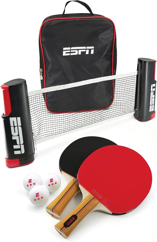 ESPN Ping Pong Set, Tenis de Mesa Ideal para Juegos Familiares y Noches de Juegos
