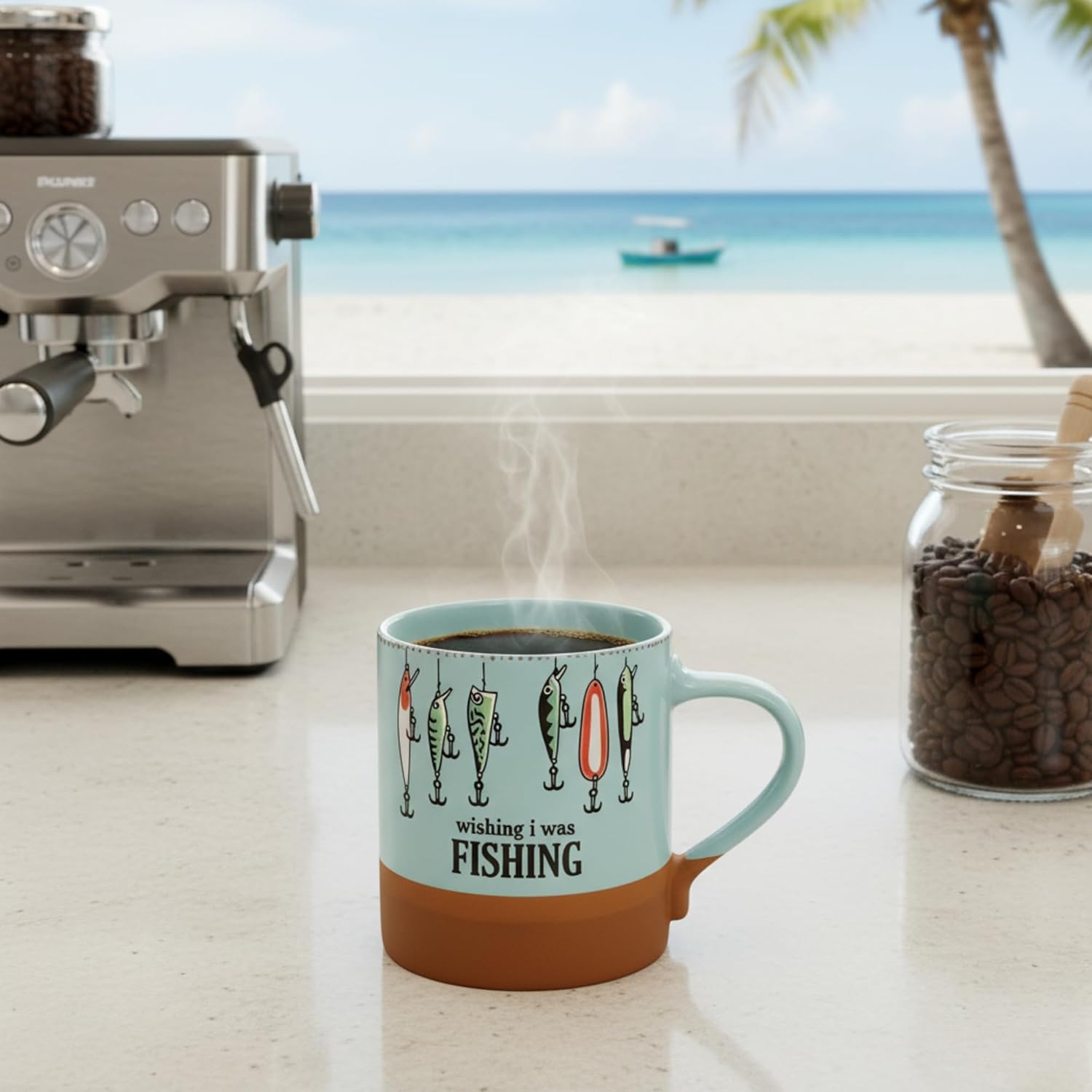 Blue Sky Ceramic Jerold Fish 18 Oz Mug - Image 2