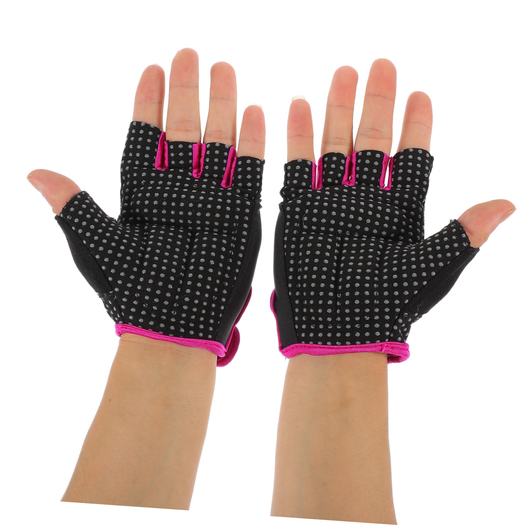 POPETPOP 3 Guantes de Silicona Antideslizantes de Medio Dedo para Fitness Ciclismo Senderismo Deportes al Aire Color Negro/Talla Diseño Cómodo.