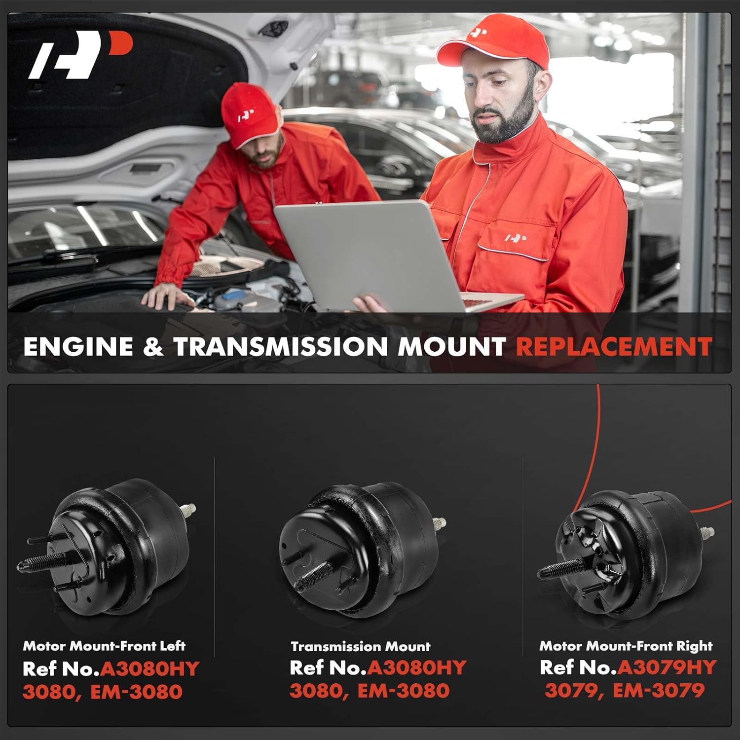 A-Premium 3PCS Engine Motor Mount and Transmission Mount Kit Compatible with Ford Five Hundred, Freestyle & Mercury Montego, 2005 2006 2007, 3.0L, Replace# 5F9Z6068A, 5F9Z6038BA