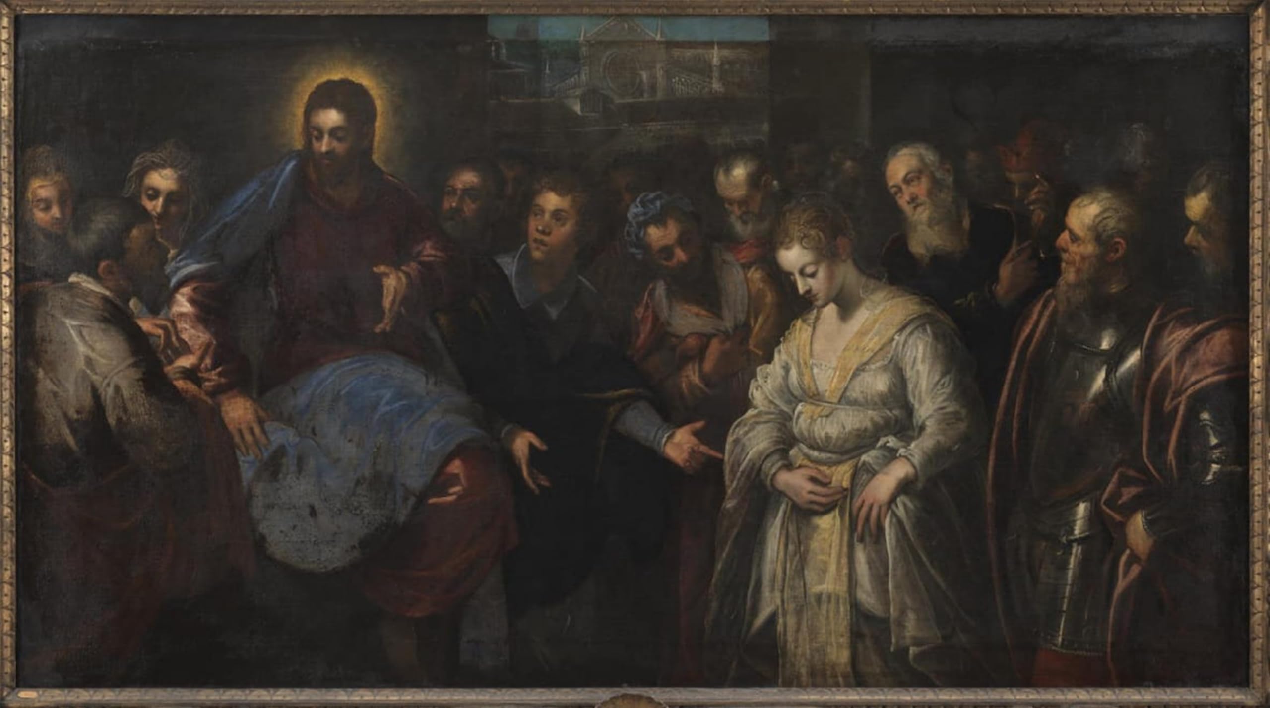 ARTXLXXBN Famous Painting Art Wall Decor Abstract Art Picture Christ and the Adulteress by Domenico Tintoretto Animal Pictures for Home Decor 60x90cm