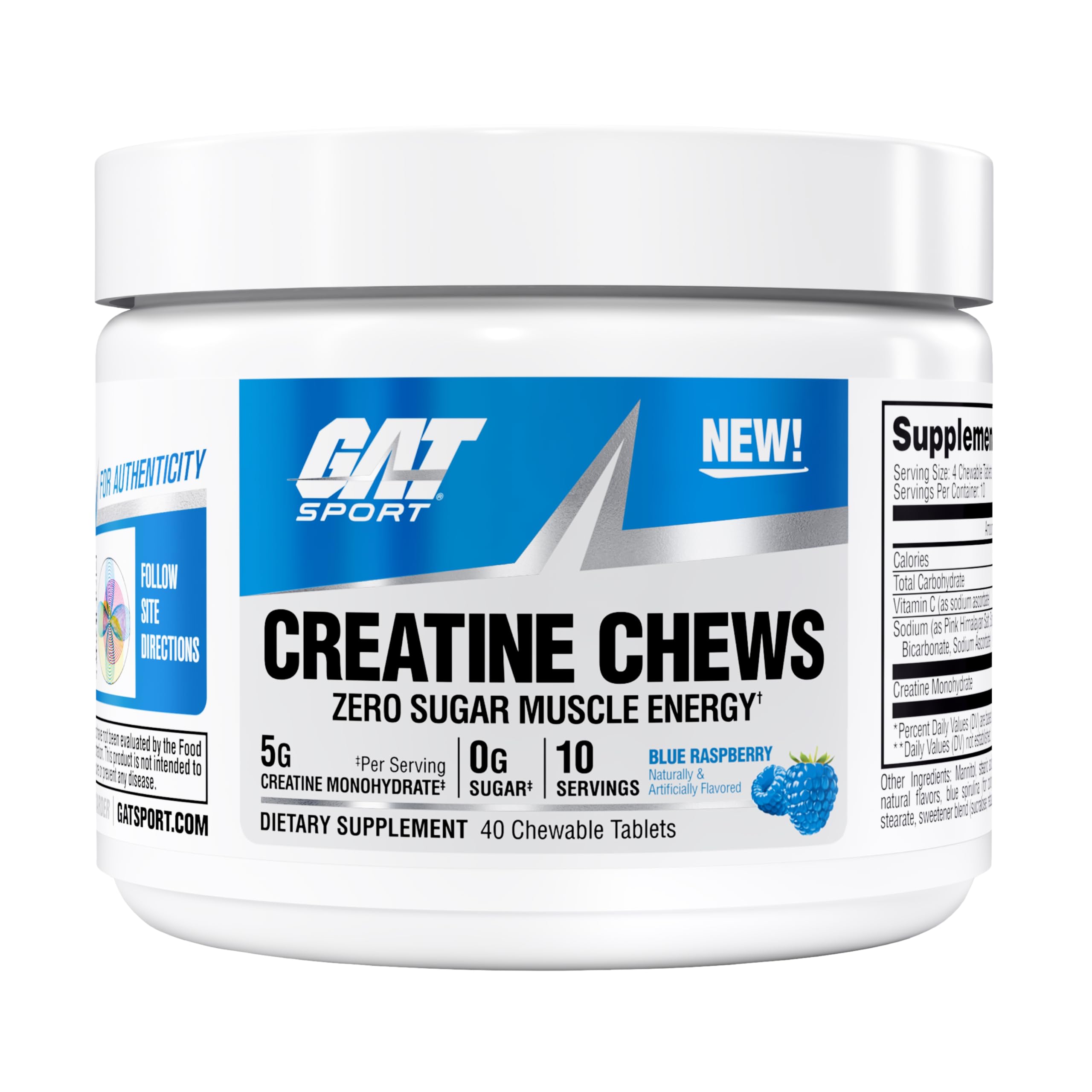 GAT SPORT CREATINE Chews, Fruit Punch, 120 Tablets (30 Servings) — Amazon image 12