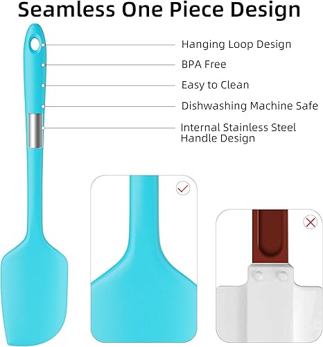 Miniatura 3 de Espátula pequeña de silicona  Espátulas de goma de silicona resistentes al calor de 600 F para utensilios de hornear diseño sin costuras para