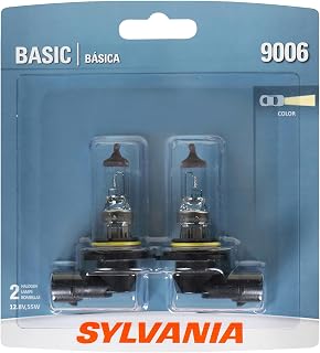 SYLVANIA 9006 Basic Halogen Headlight Bulb, Fog & DRL, 2 Bulbs | Standard Halogen Replacement Bulb with Dependable Everyday Output and an Easy, Direct-Fit Installation