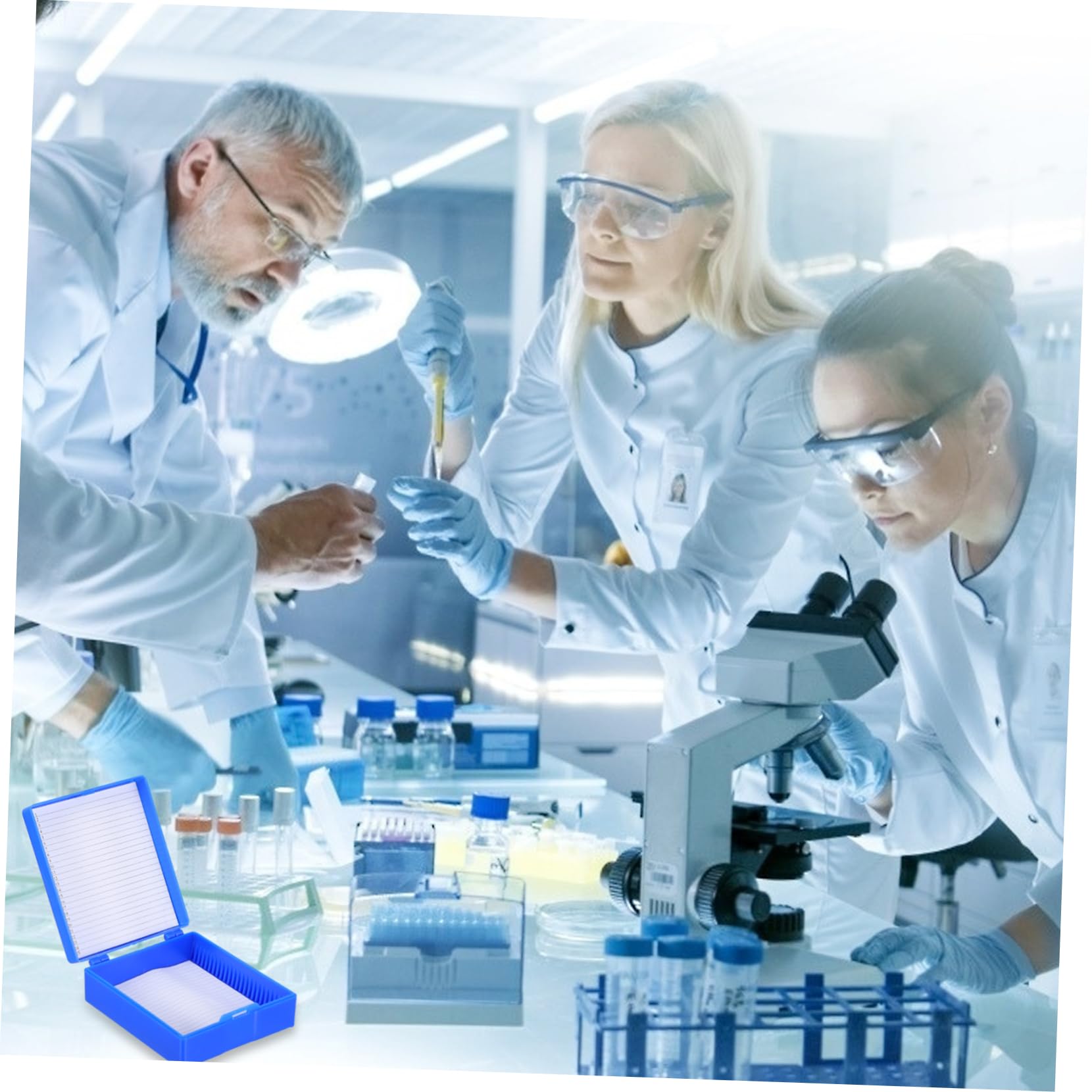 iplusmile 6 Pz scatola scorrevole conservazione dei vetrini da microscopio per diapositive contenitore per vetrini contenitore per microscopio portavetrini per AbS