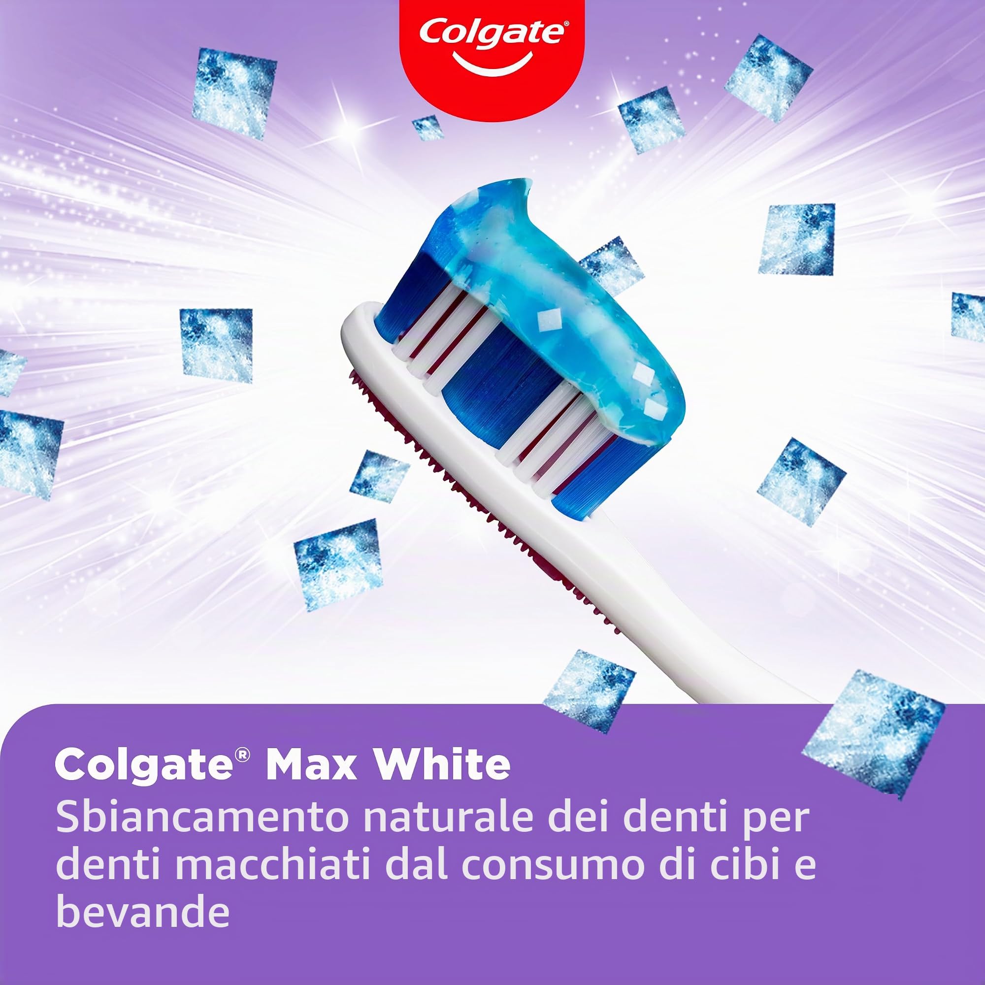 Colgate Dentifricio Max White Sparkle Diamonds 12 x 75 ml - sbiancamento dei denti ideale per denti più lisci e bianchi - ripristina lo sbiancamento naturale dei denti e rinfresca il respiro in modo