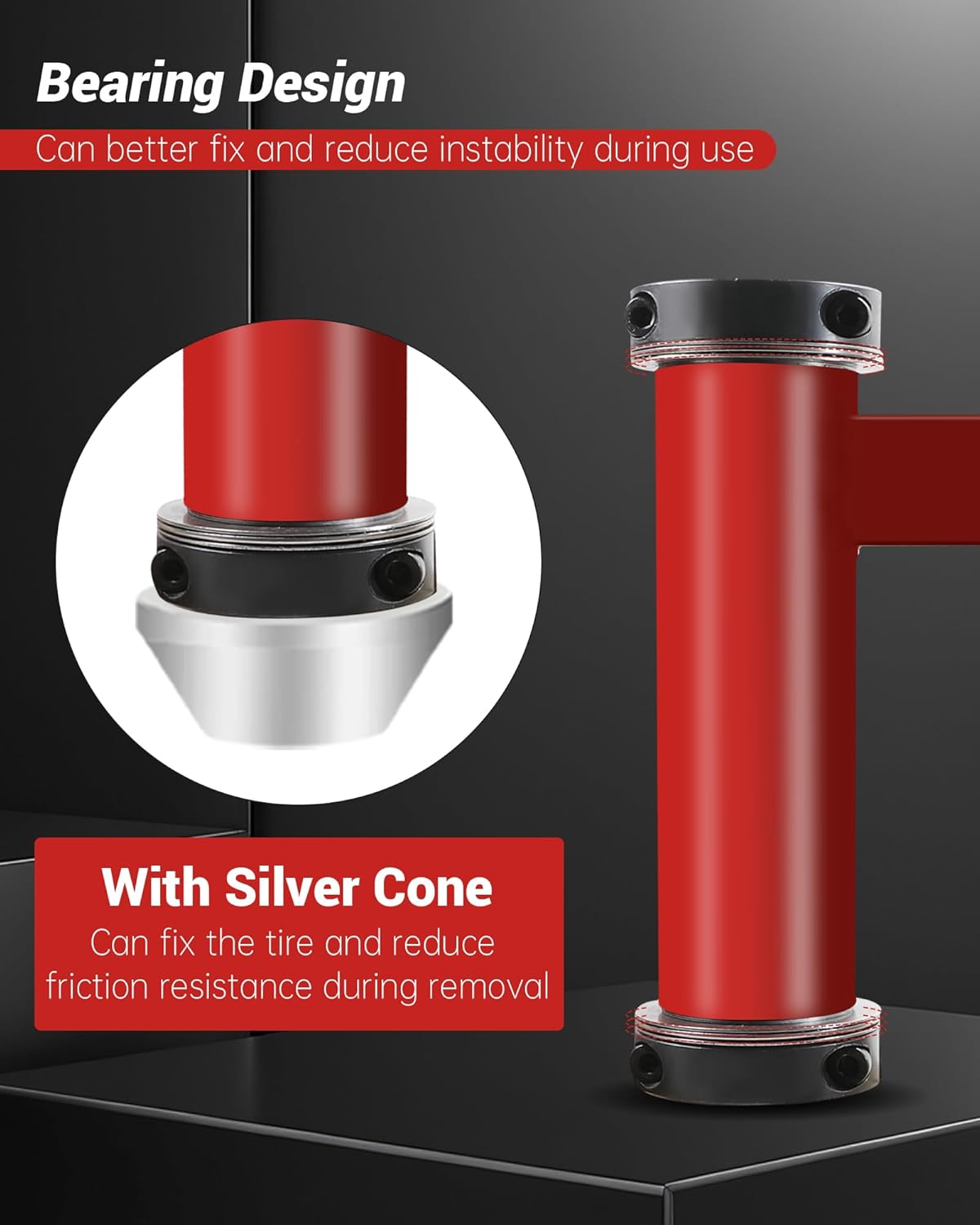 Bearing Manual Tire Changer Duck Head Adapter Kit with Silver Cone with Duck Head Tire Changer Compatible with Most Car Tires, Only Fit for HF Tire Changer