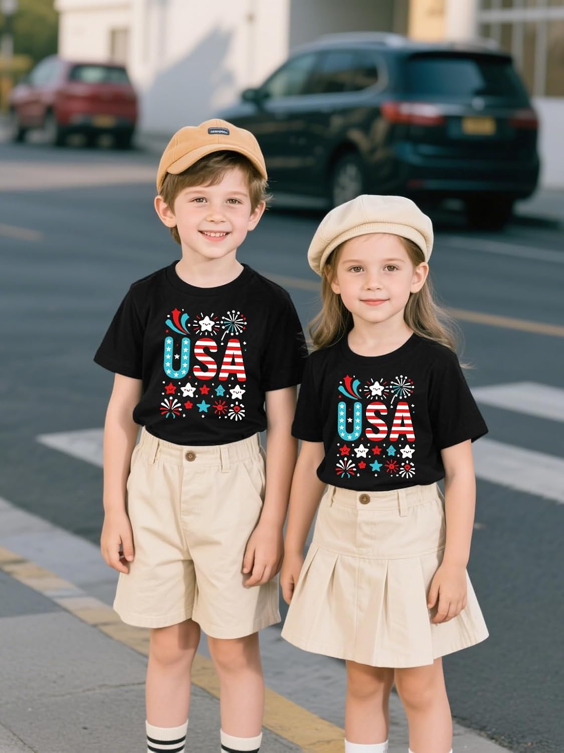 USA American Flag Shirts Little Kids Boys Girls 4th of July Patriotic T-Shirt Toddler Summer Short Sleeve - Image 3